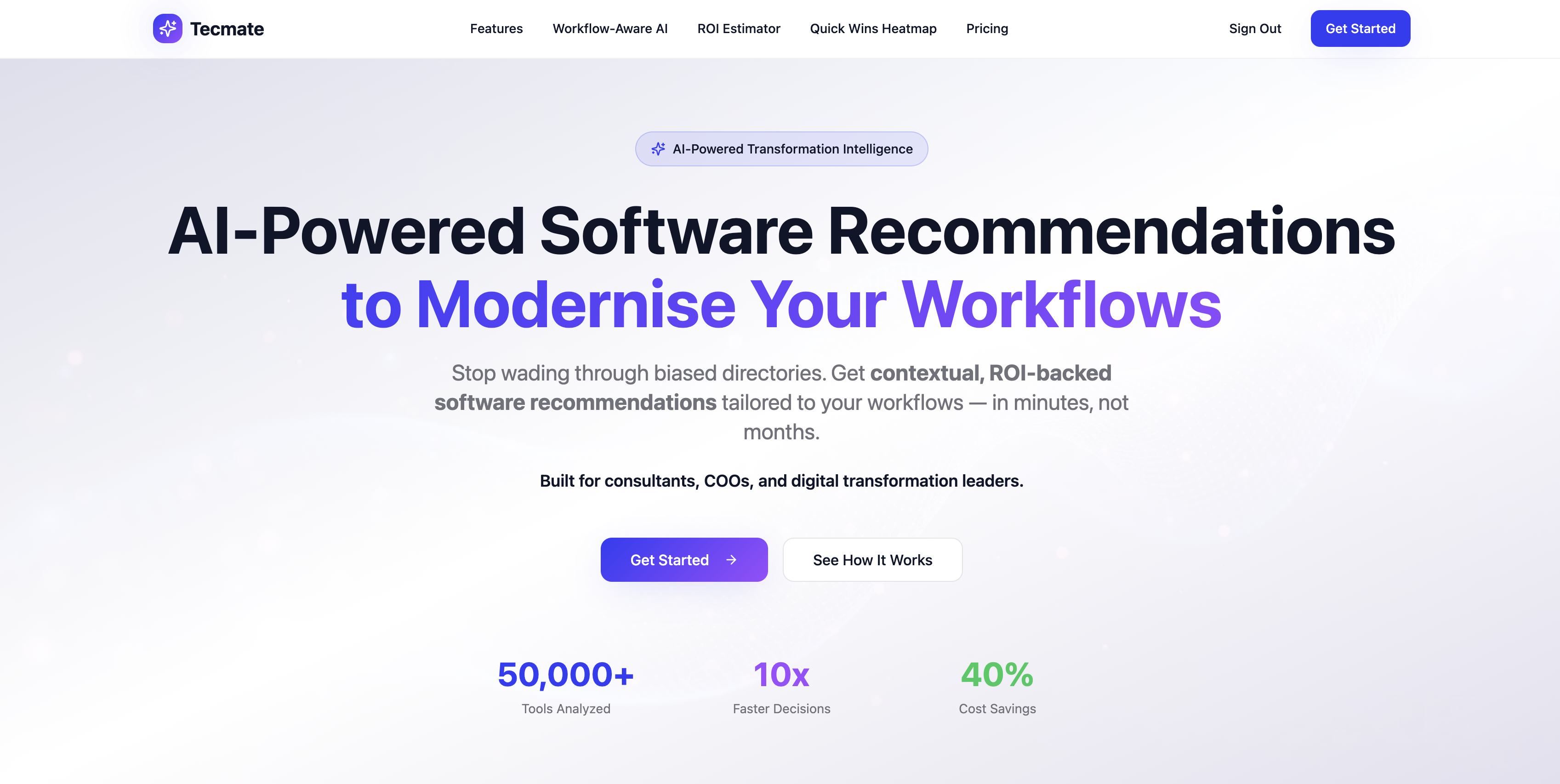 Tecmate - Screenshot showing the interface and features of this AI tool