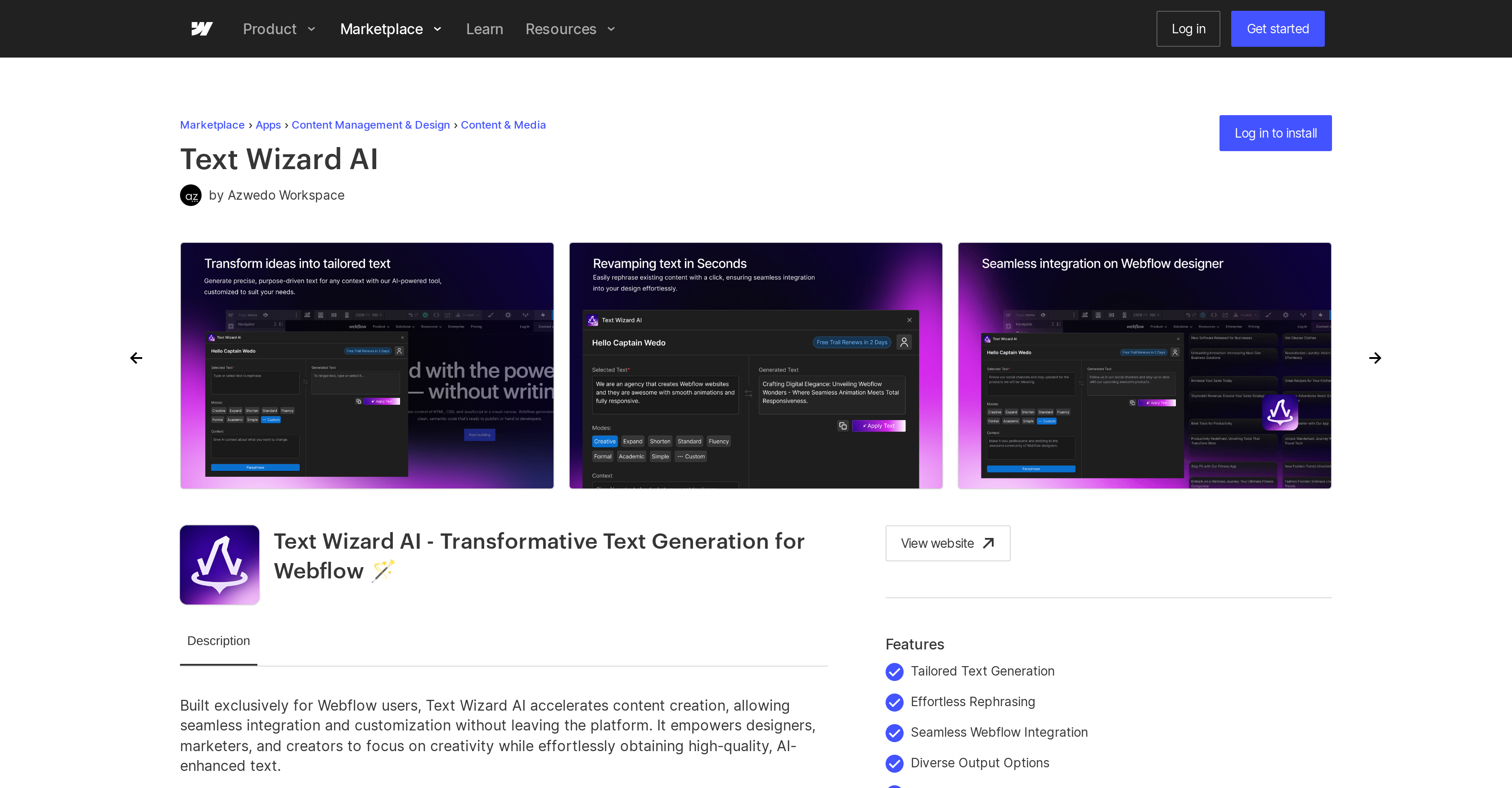 Text Wizard AI - Screenshot showing the interface and features of this AI tool