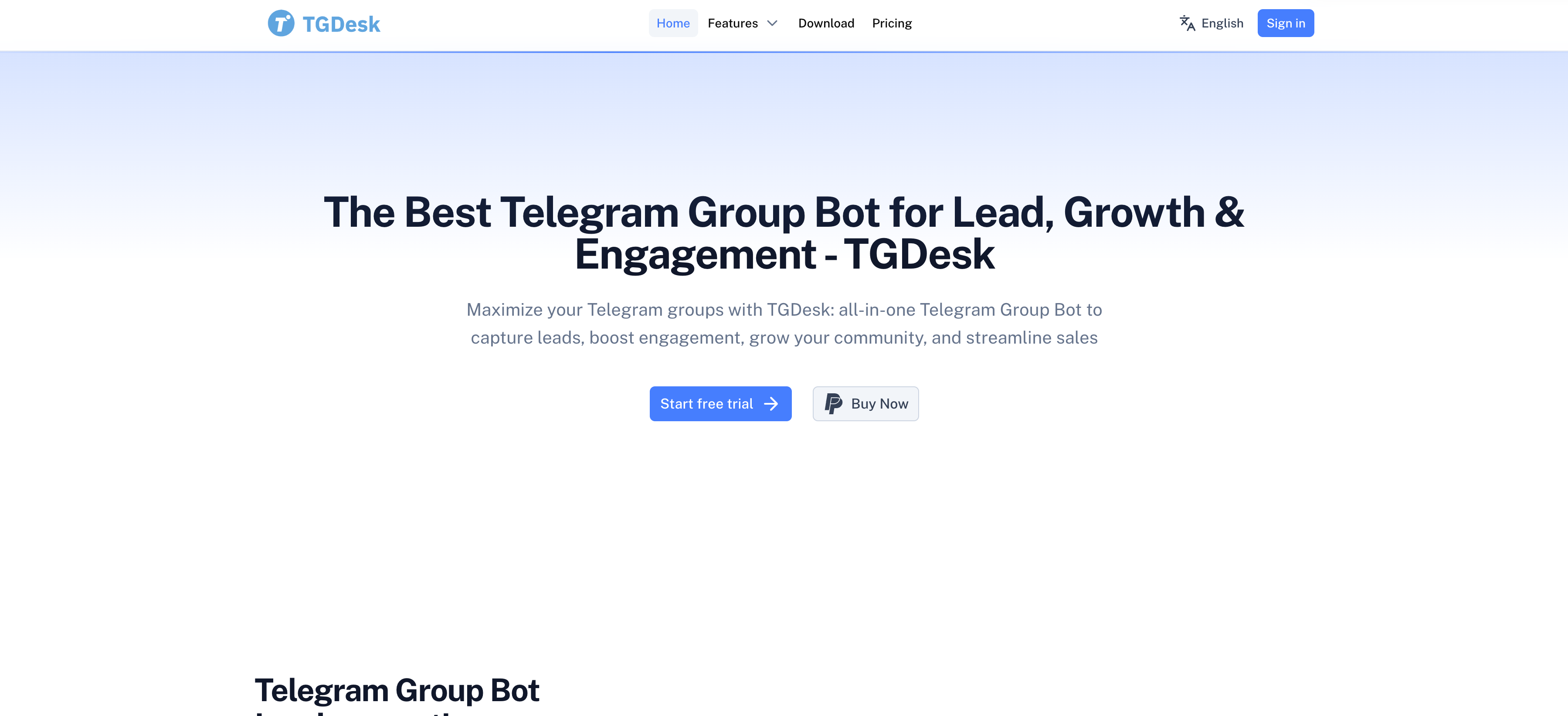 TGDesk - Screenshot showing the interface and features of this AI tool