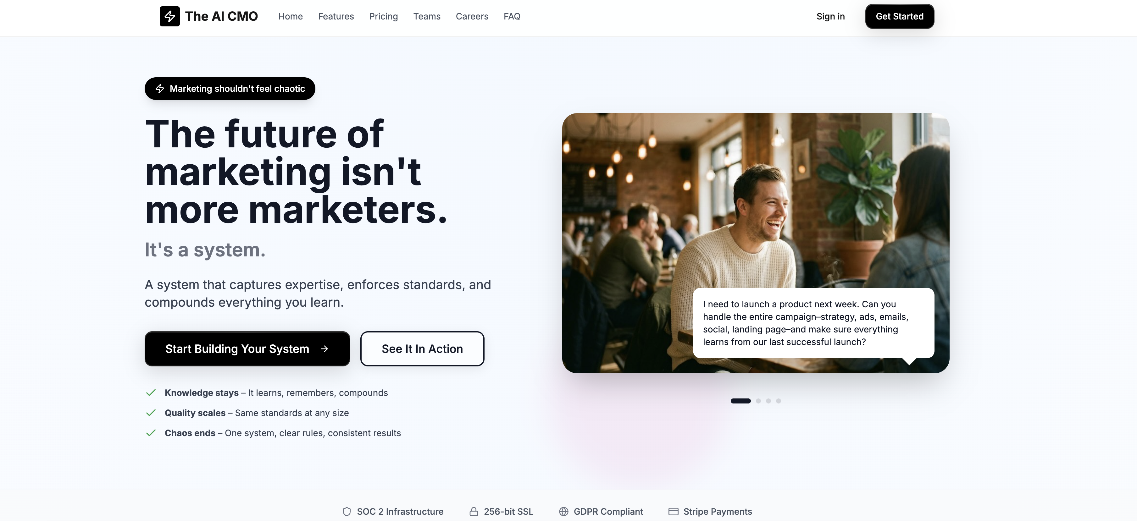 The AI CMO - Screenshot showing the interface and features of this AI tool