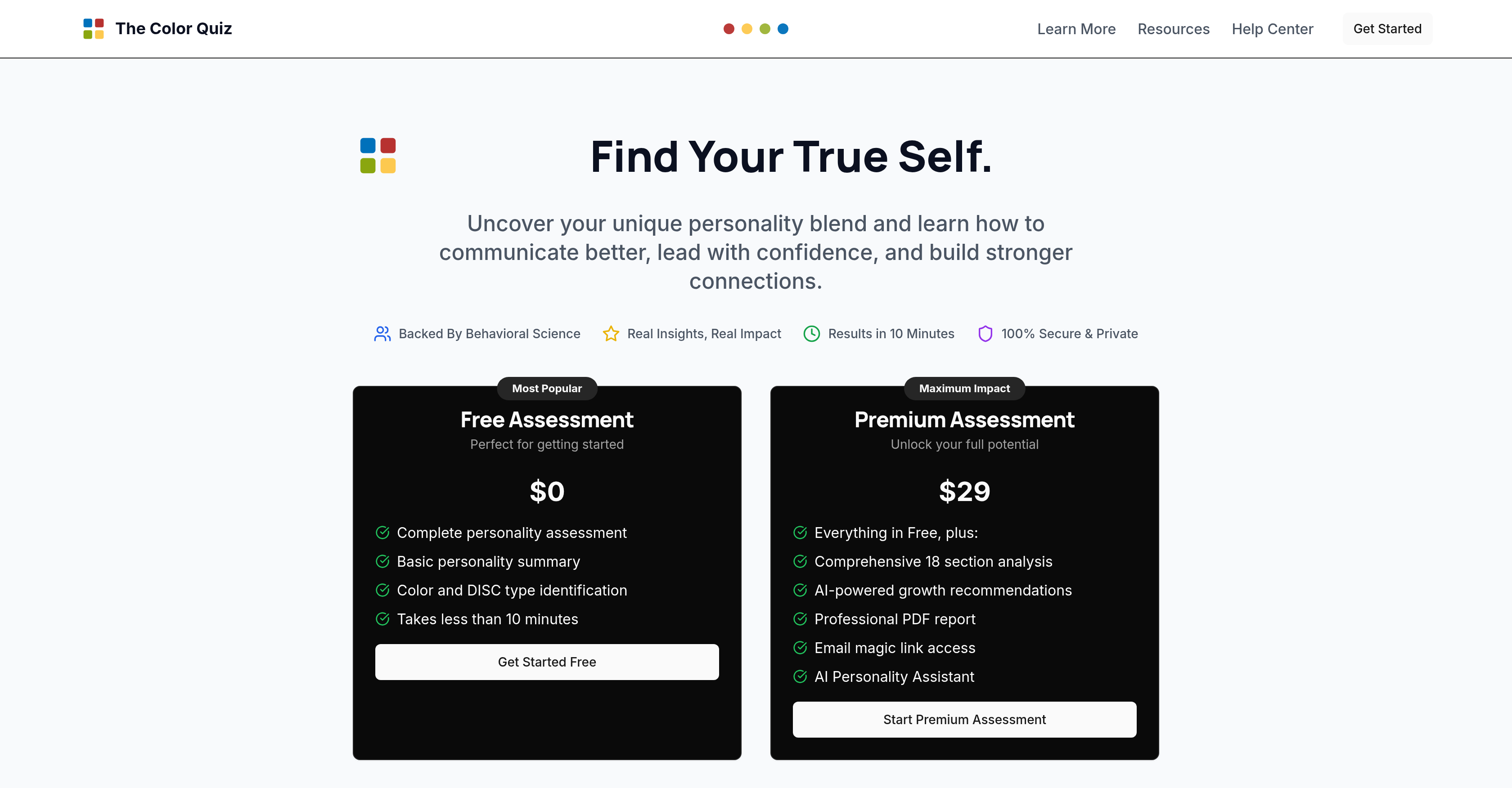 The Color Quiz - Screenshot showing the interface and features of this AI tool