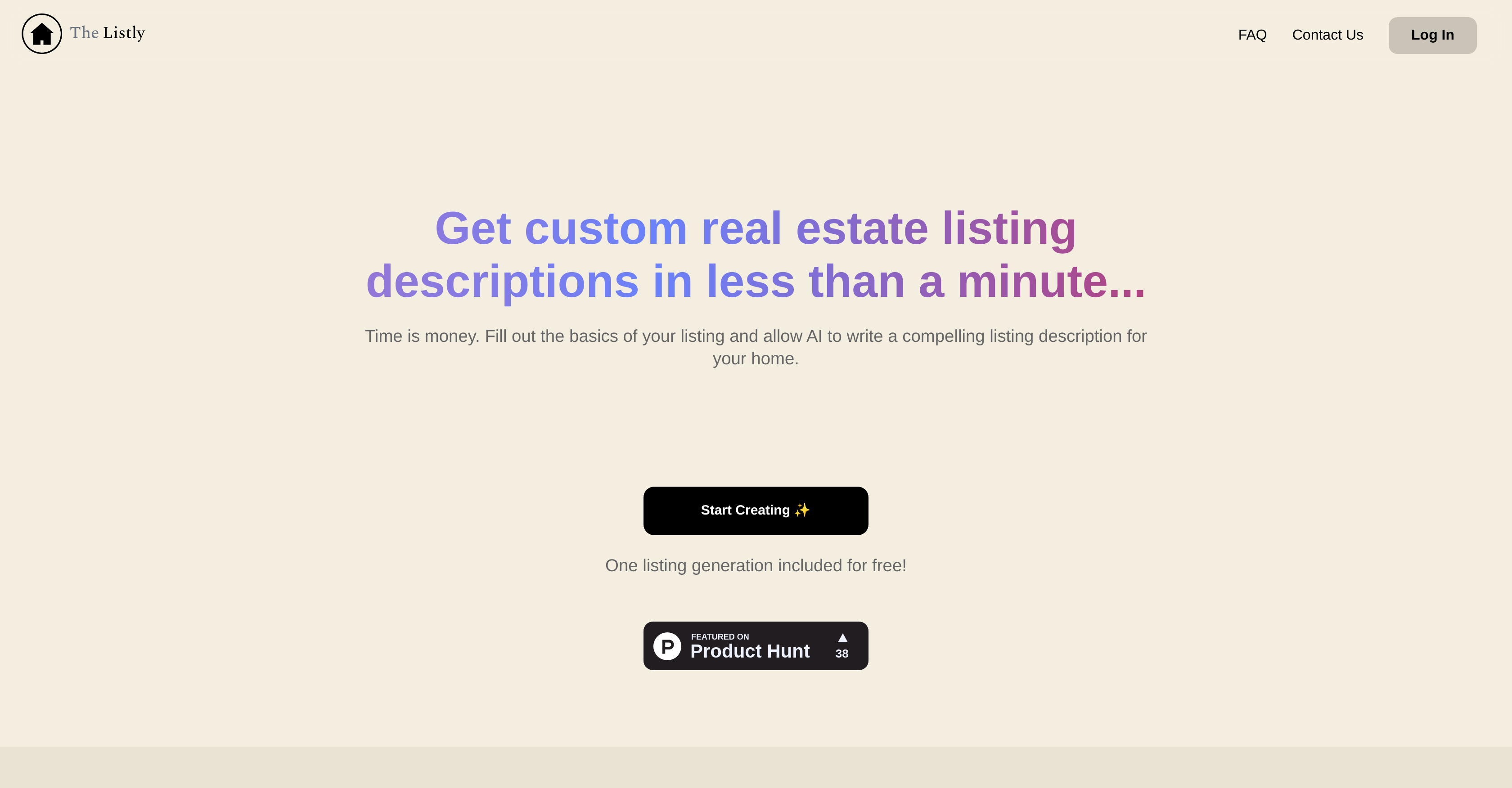 The Listly - Screenshot showing the interface and features of this AI tool