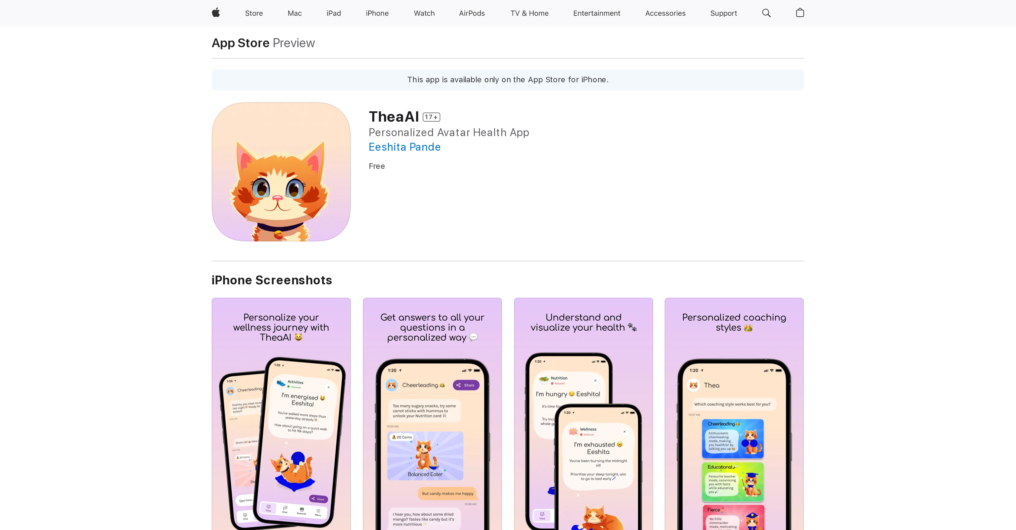 TheaAI - Screenshot showing the interface and features of this AI tool