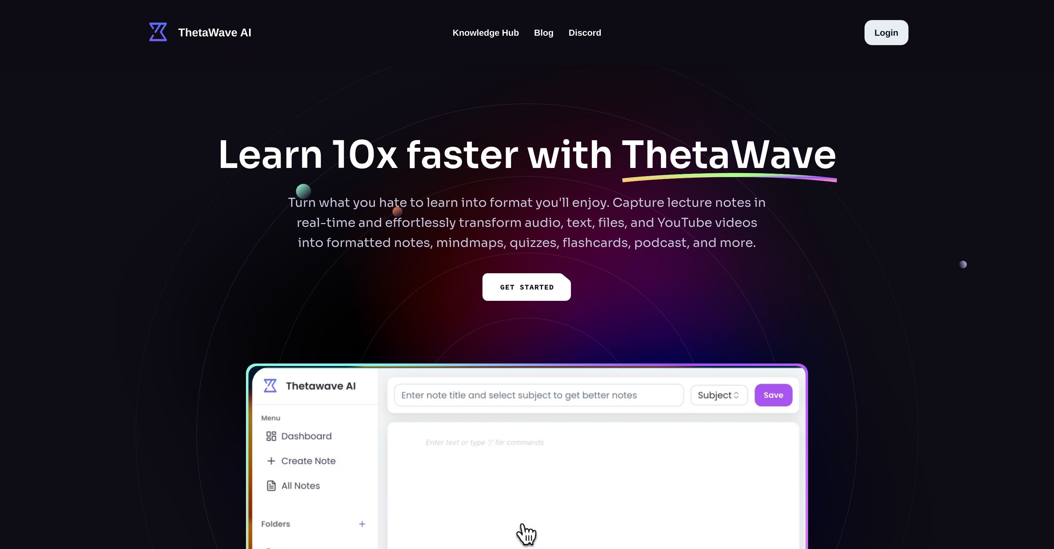 Thetawave AI - Screenshot showing the interface and features of this AI tool