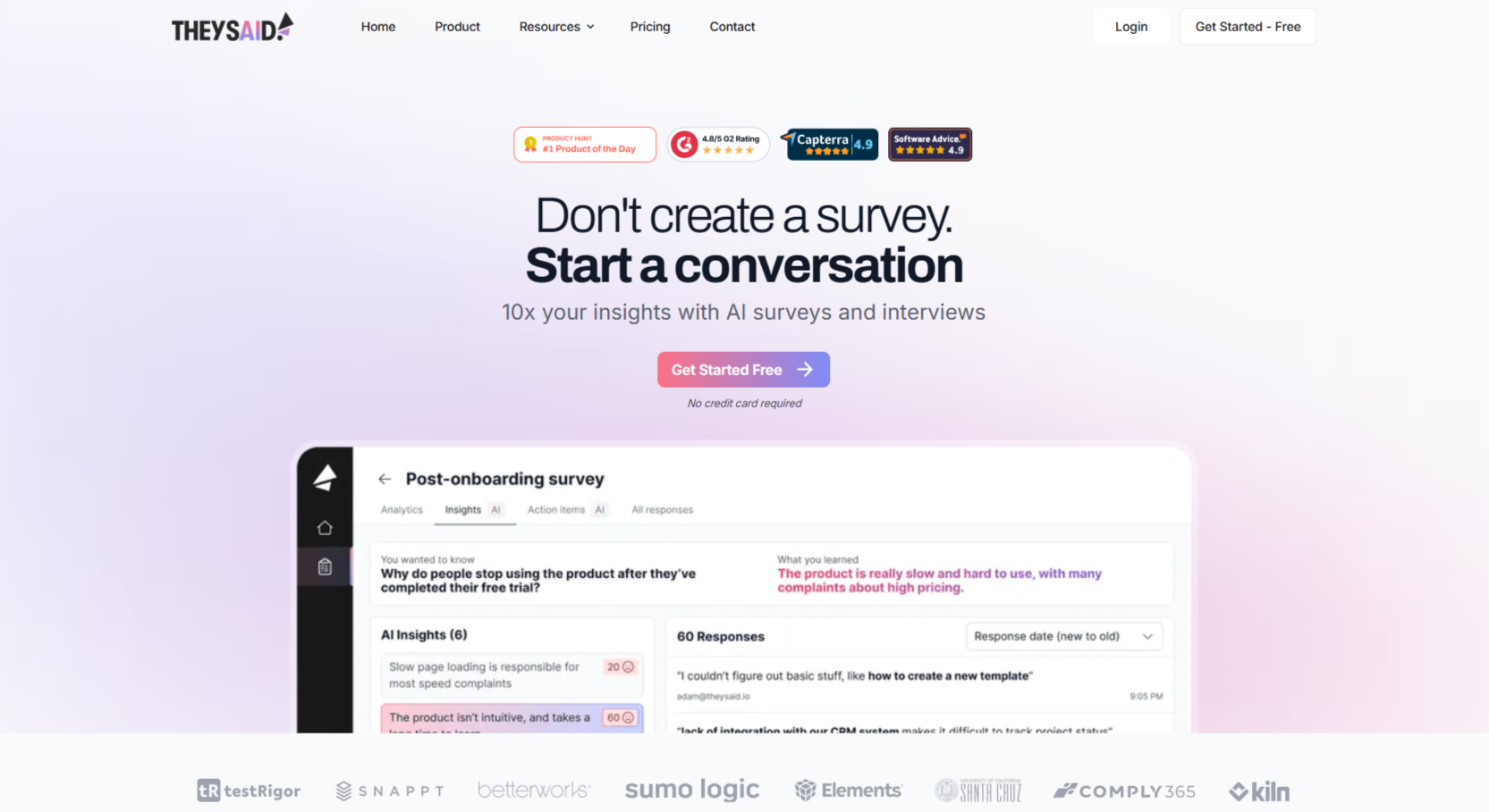 TheySaid - Screenshot showing the interface and features of this AI tool