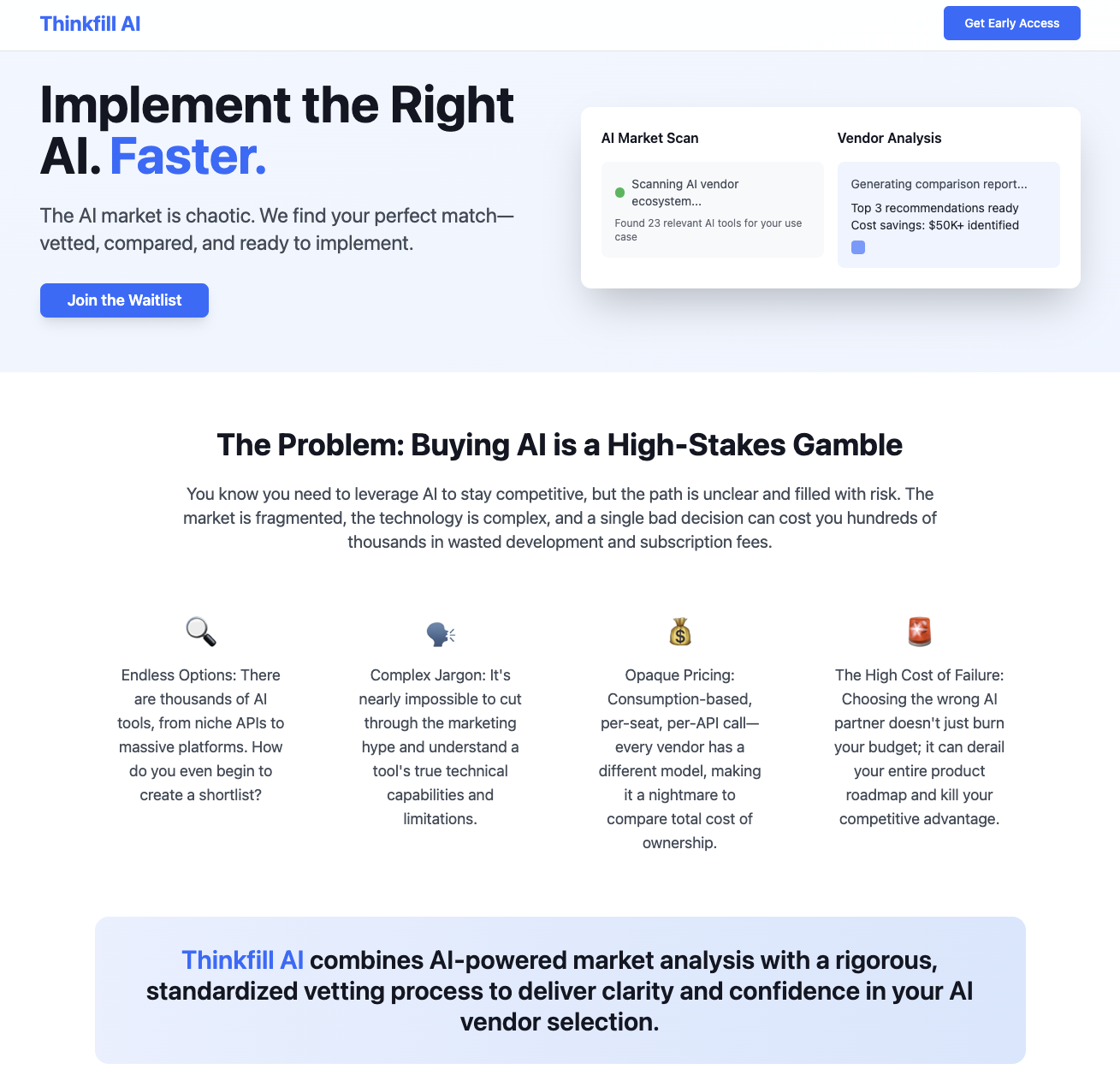 Thinkfill AI – AI Procurement Platformv1.6 - Screenshot showing the interface and features of this AI tool