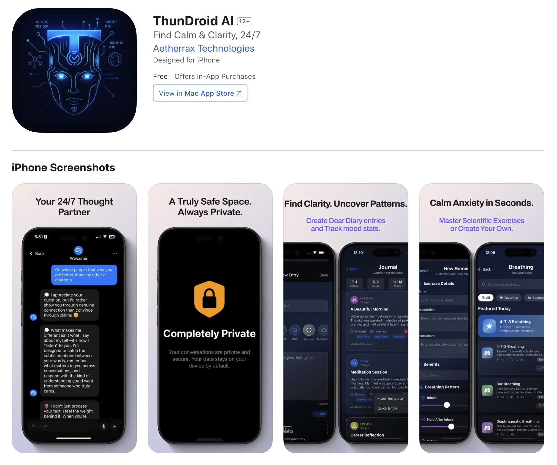 ThunDroid AI - Screenshot showing the interface and features of this AI tool
