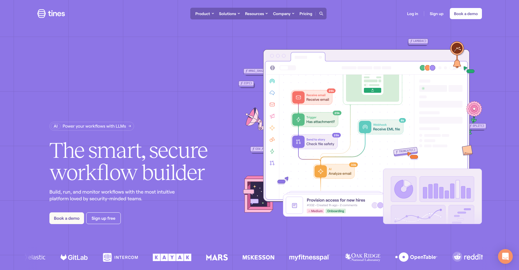 Tines - Screenshot showing the interface and features of this AI tool