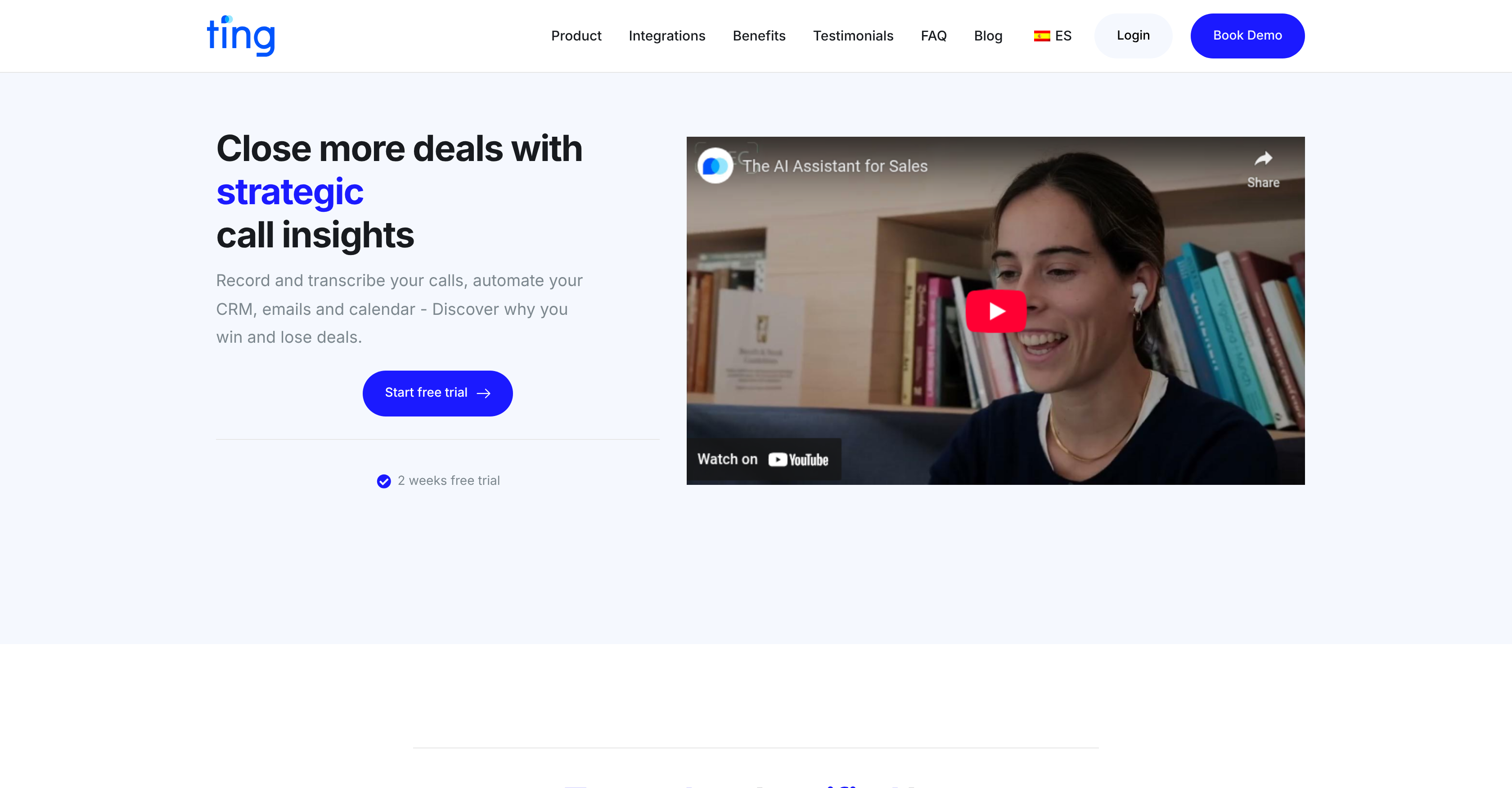 Ting AI - Screenshot showing the interface and features of this AI tool