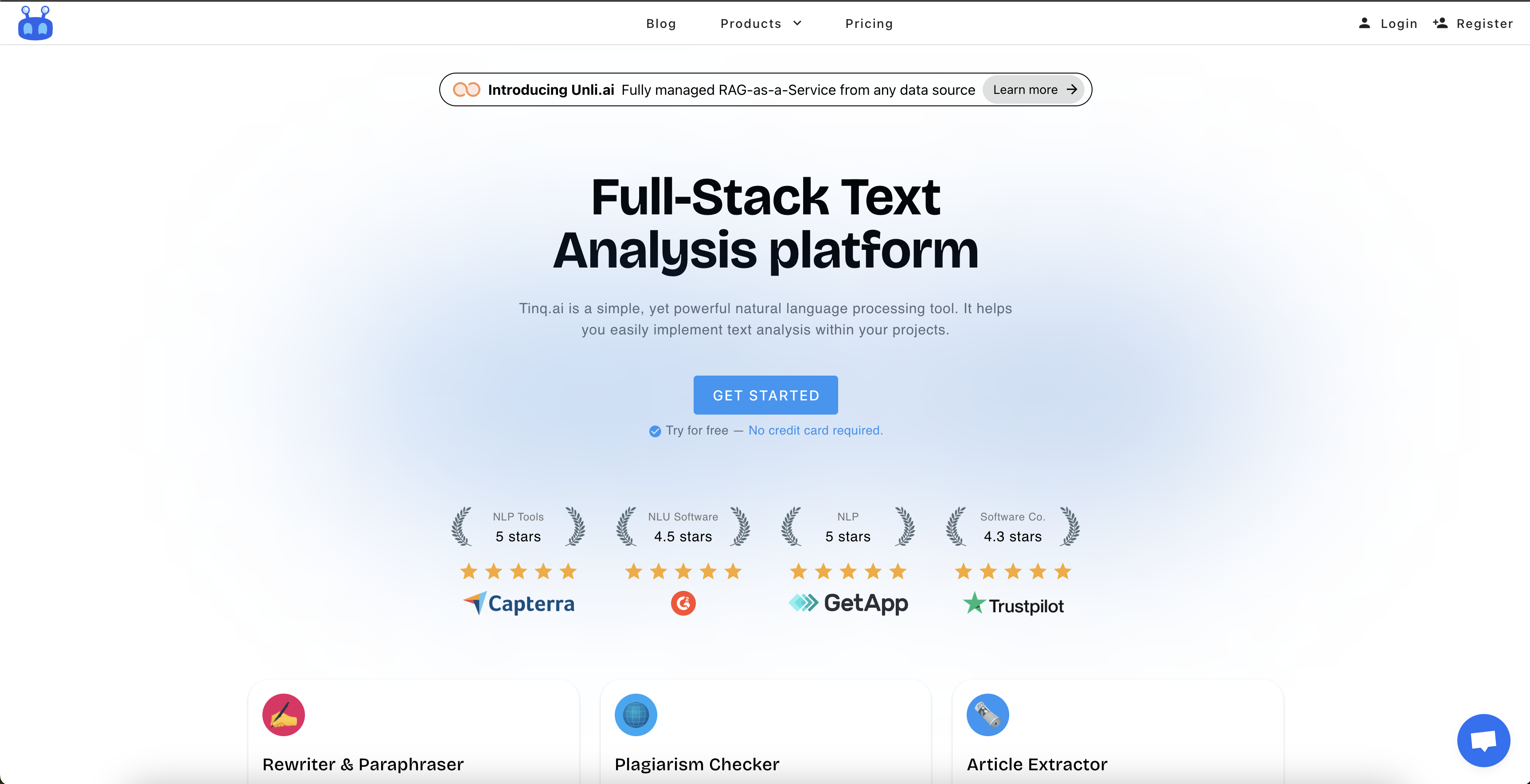 Tinq - Screenshot showing the interface and features of this AI tool