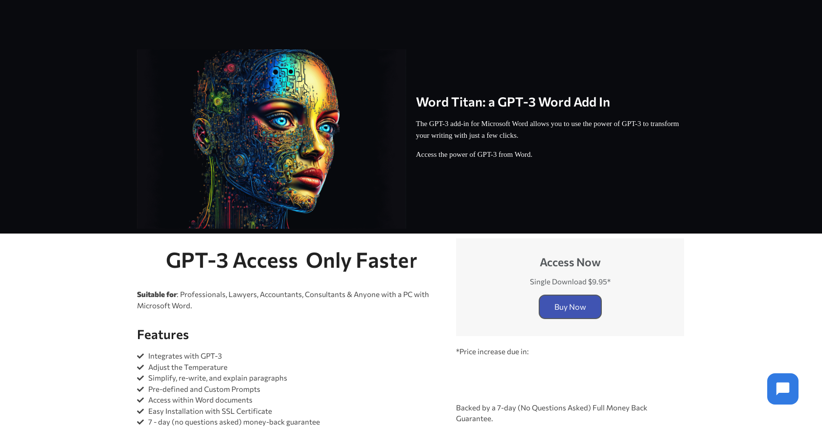 Titan - Screenshot showing the interface and features of this AI tool