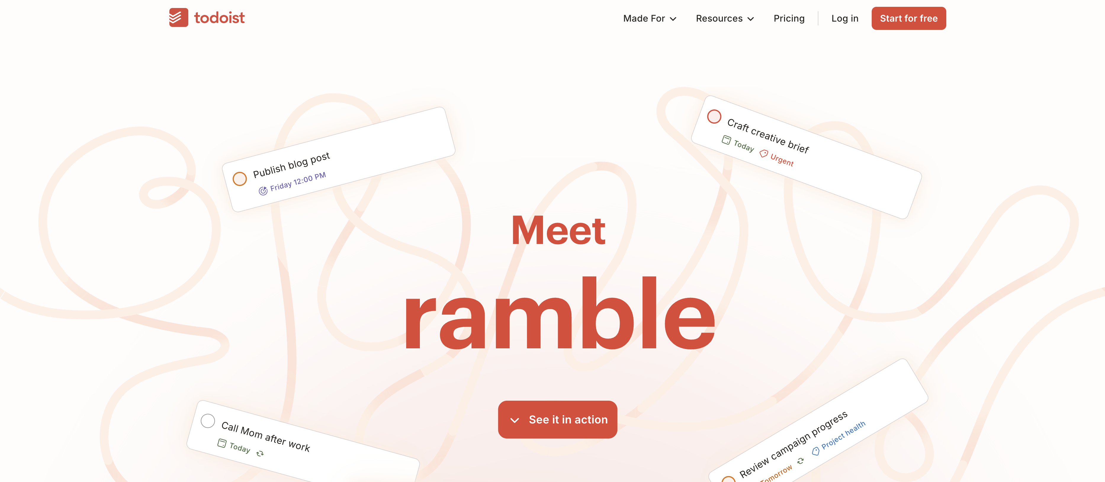 Todoist Ramble - Screenshot showing the interface and features of this AI tool