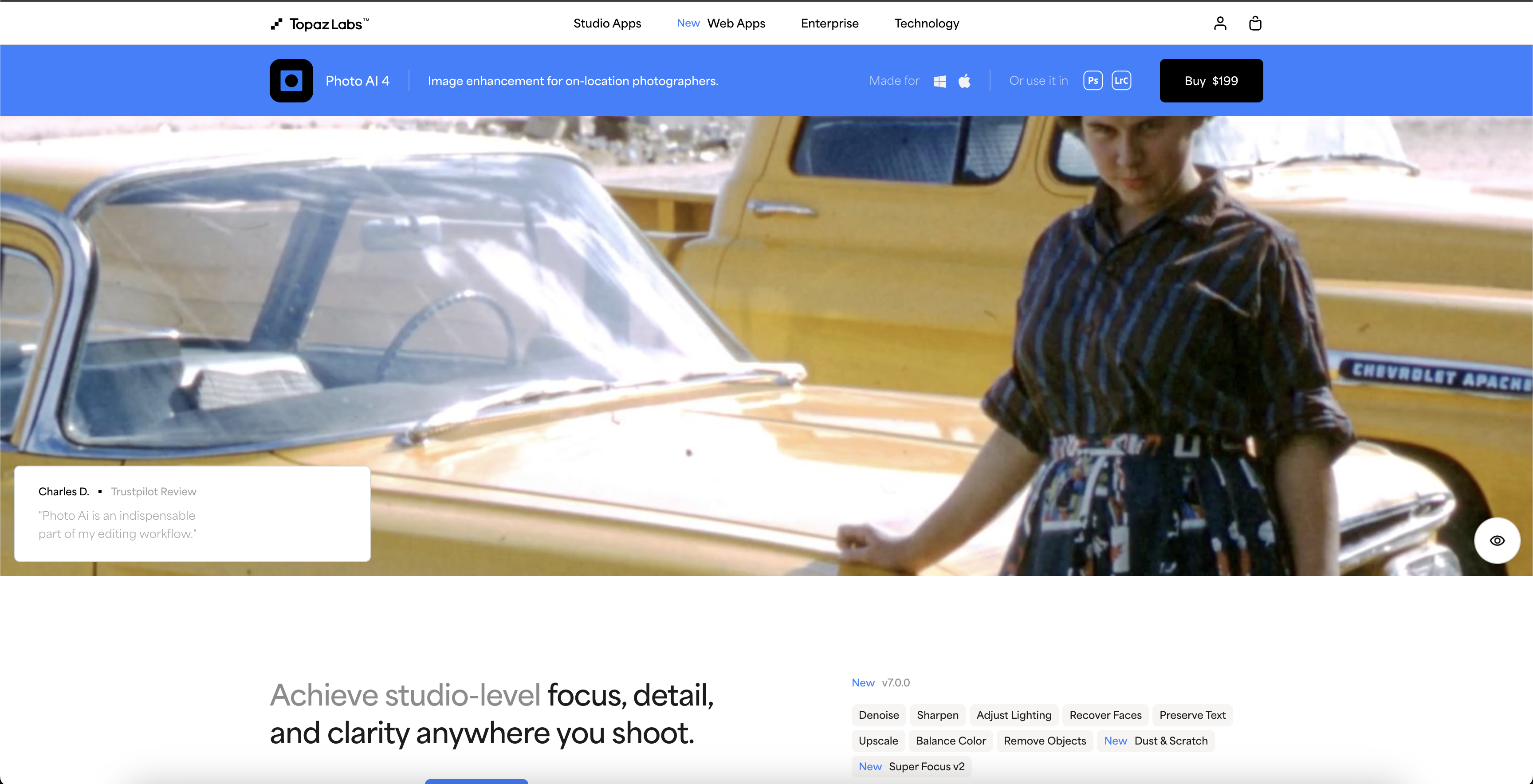 Topaz Labs | Photo AI 4 - Screenshot showing the interface and features of this AI tool