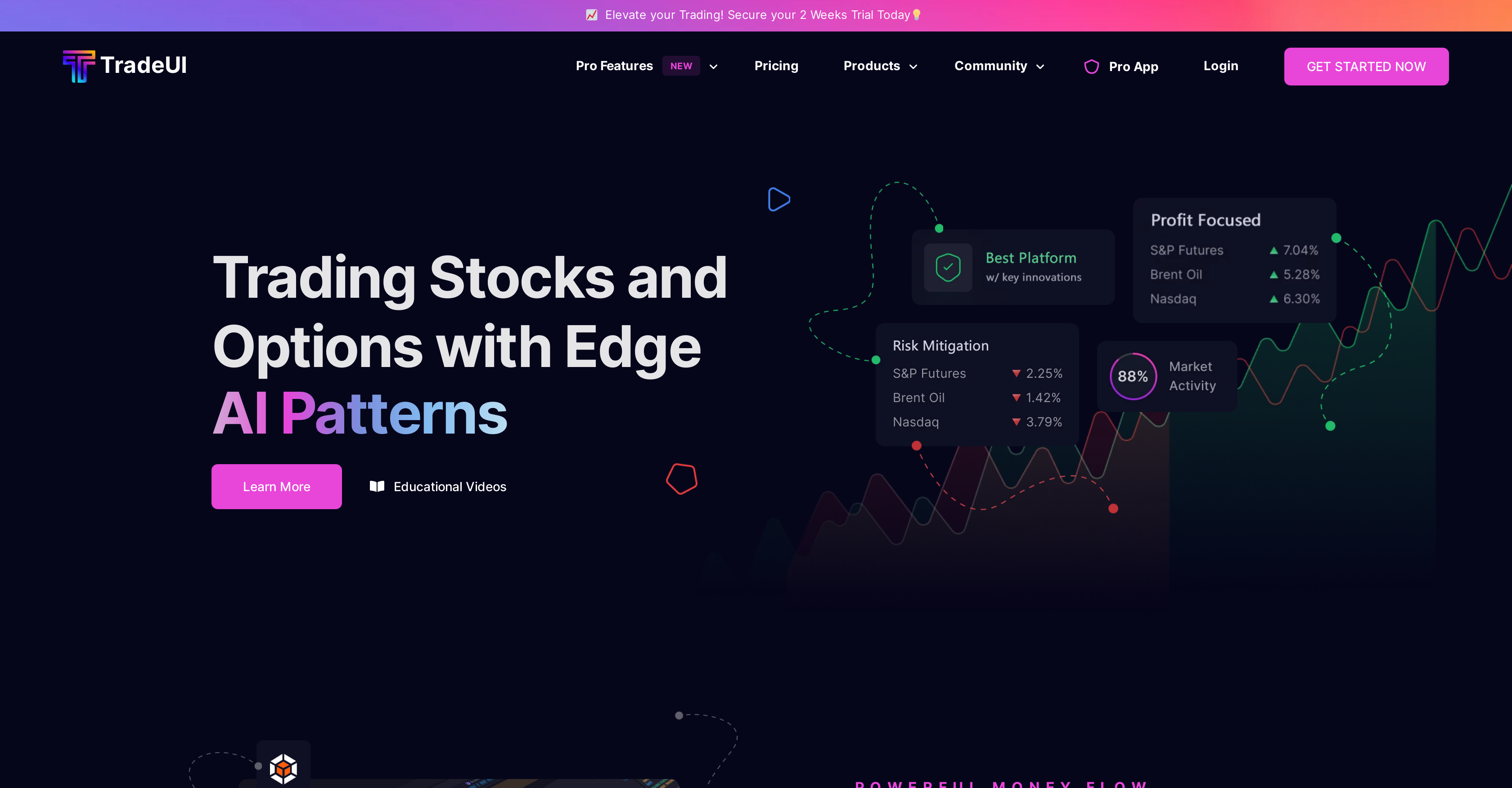 TradeUI - Screenshot showing the interface and features of this AI tool