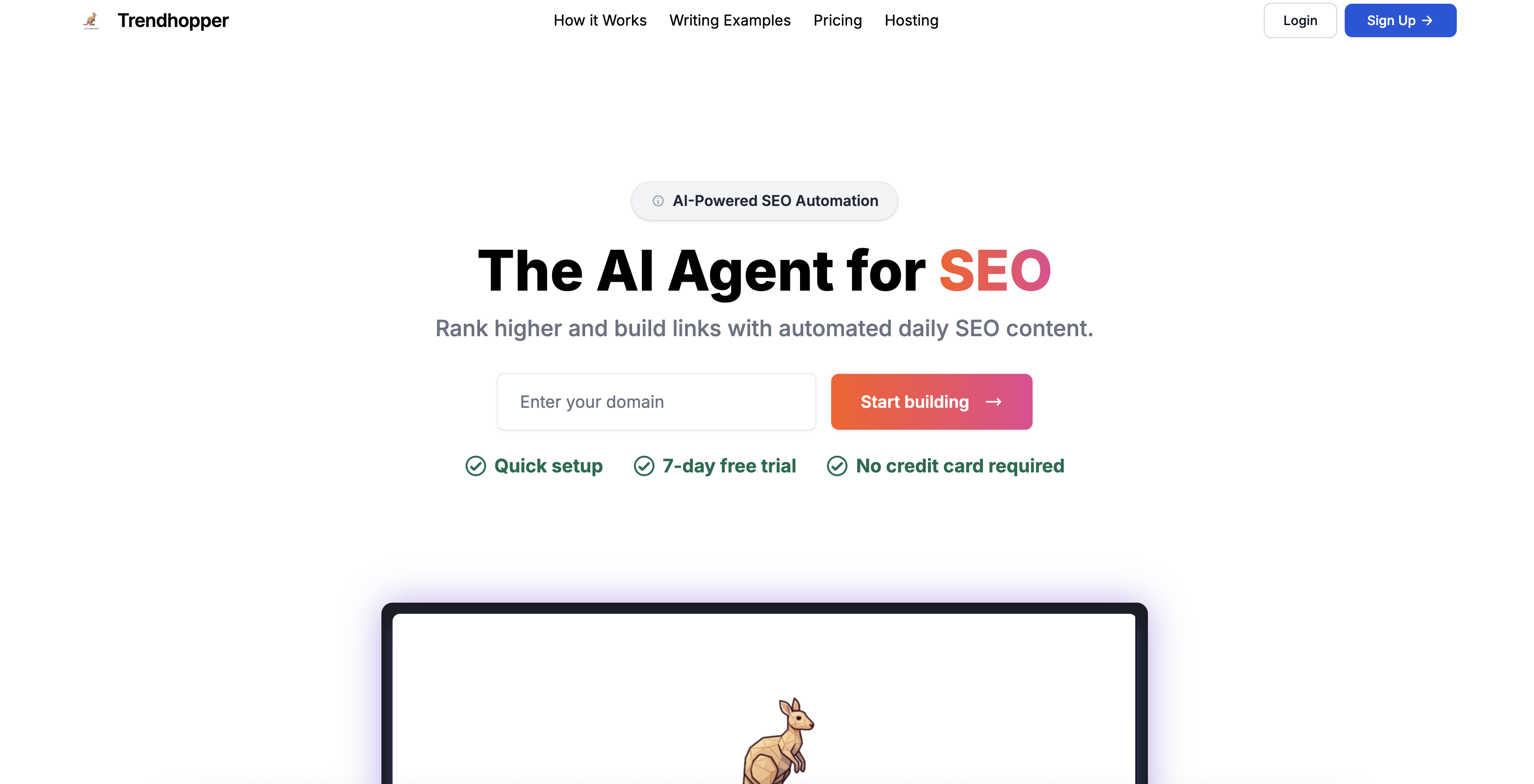 Trendhopper - Screenshot showing the interface and features of this AI tool
