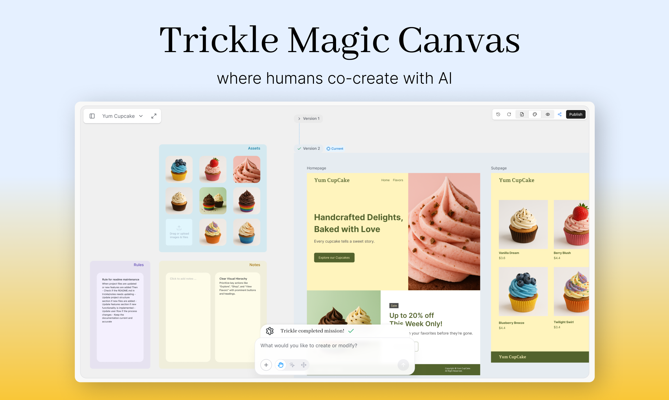 Trickle Magic Canvasv2 - Screenshot showing the interface and features of this AI tool