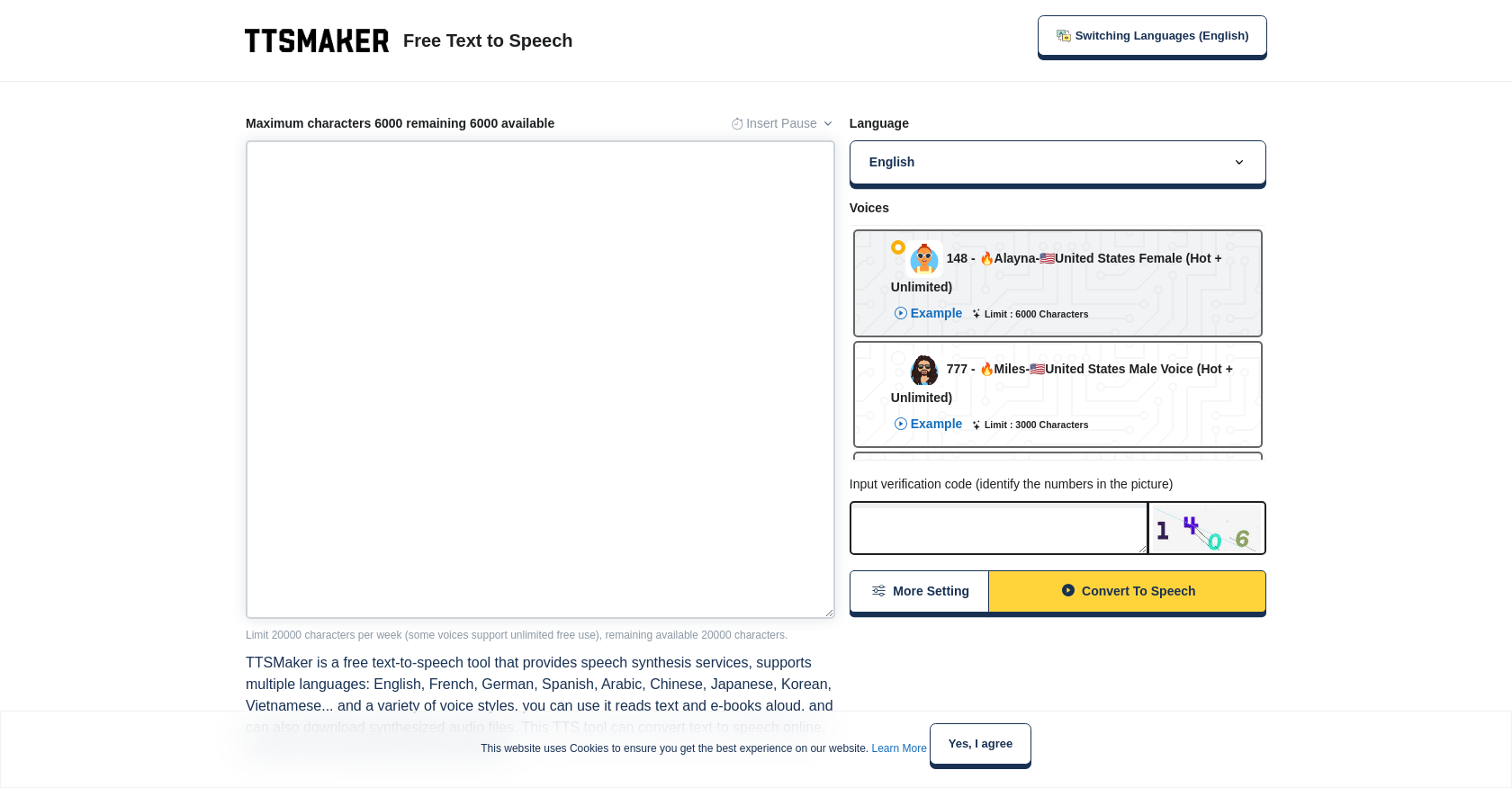 TTSMaker - Screenshot showing the interface and features of this AI tool