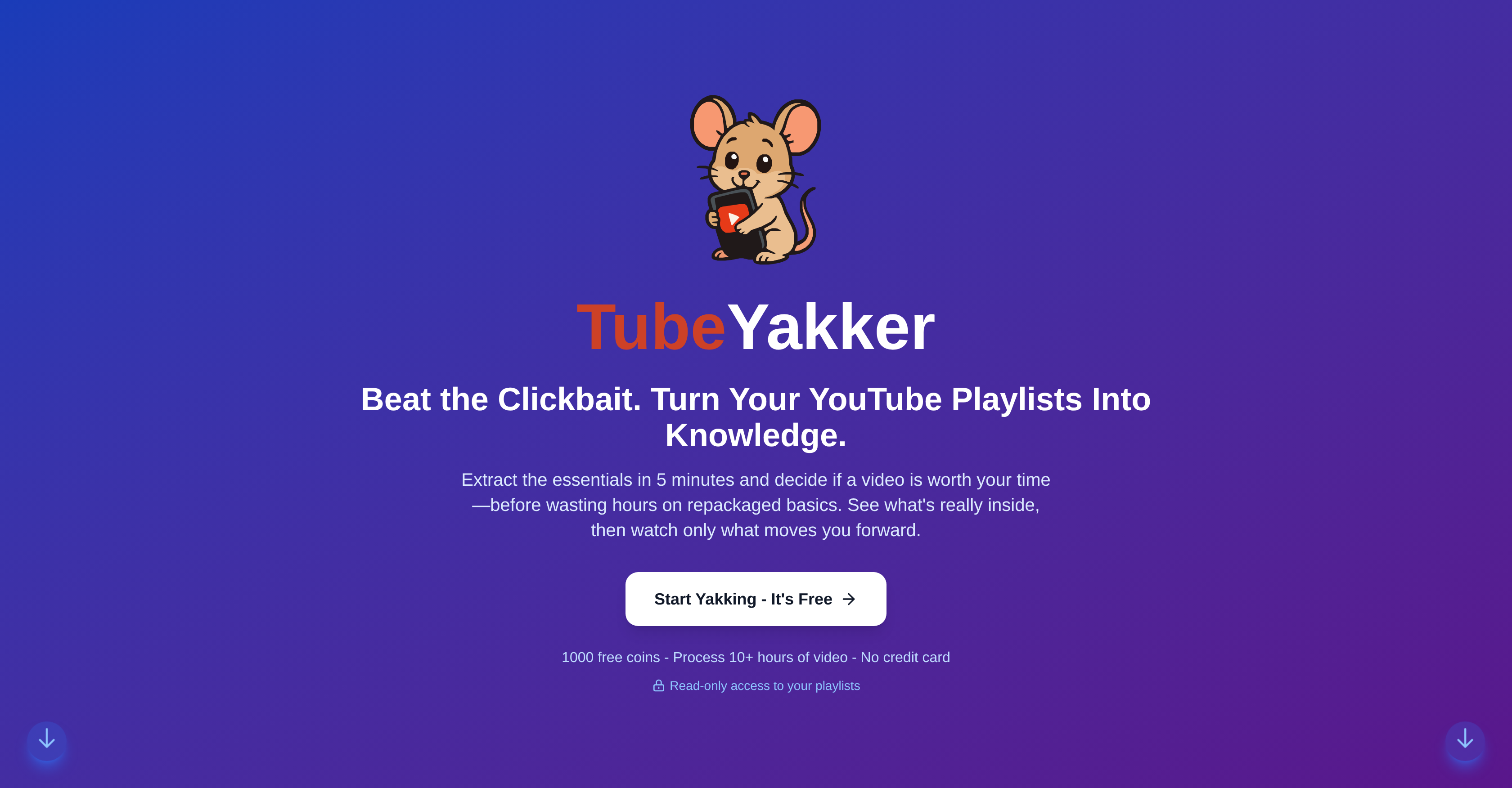TubeYakker - Screenshot showing the interface and features of this AI tool
