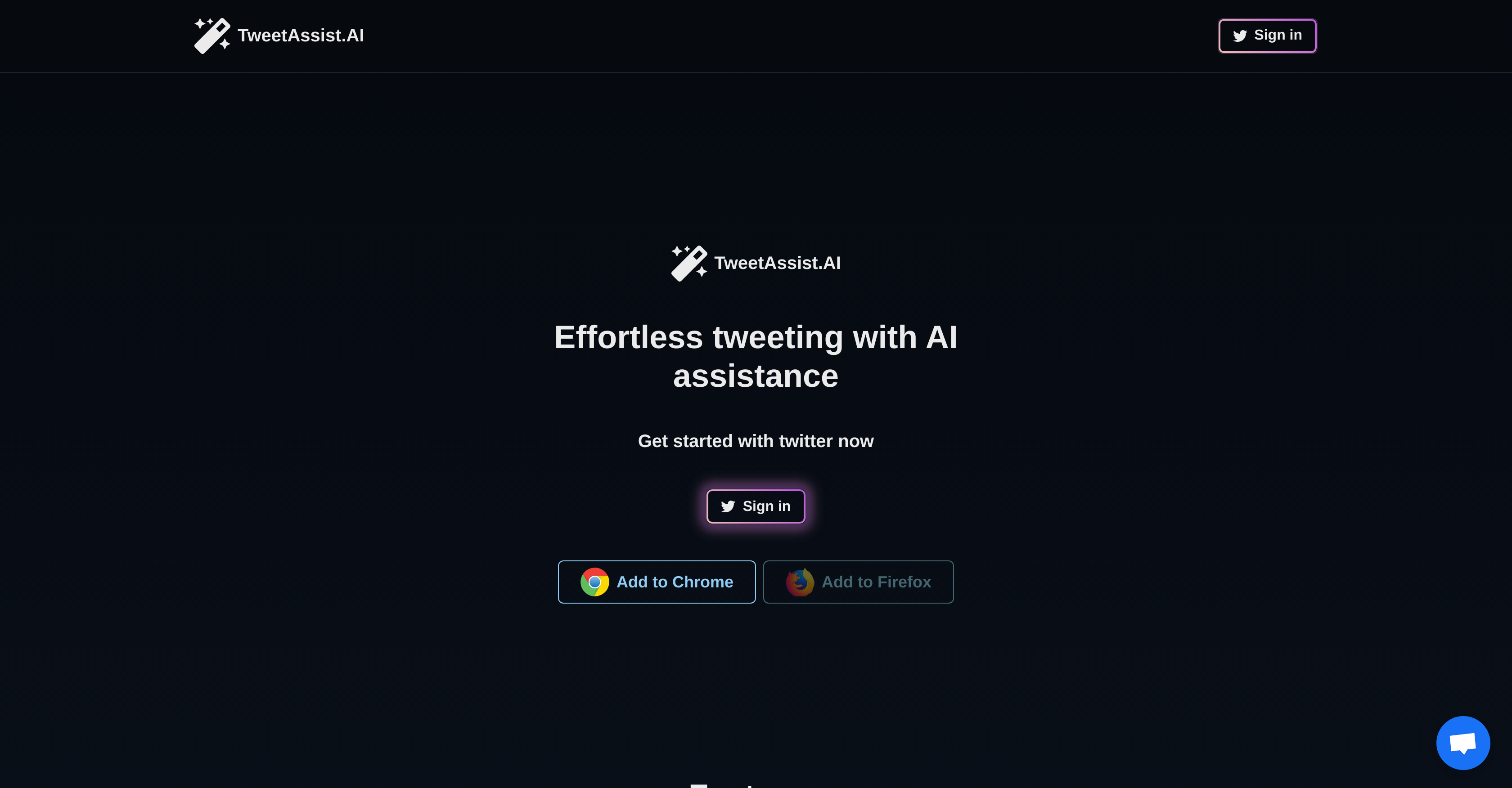 Tweet Assist App - Screenshot showing the interface and features of this AI tool