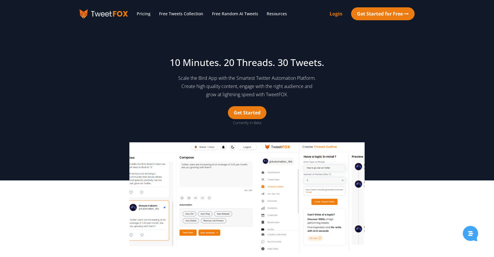 Tweetfox - Screenshot showing the interface and features of this AI tool