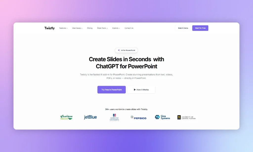 Twistly - Screenshot showing the interface and features of this AI tool