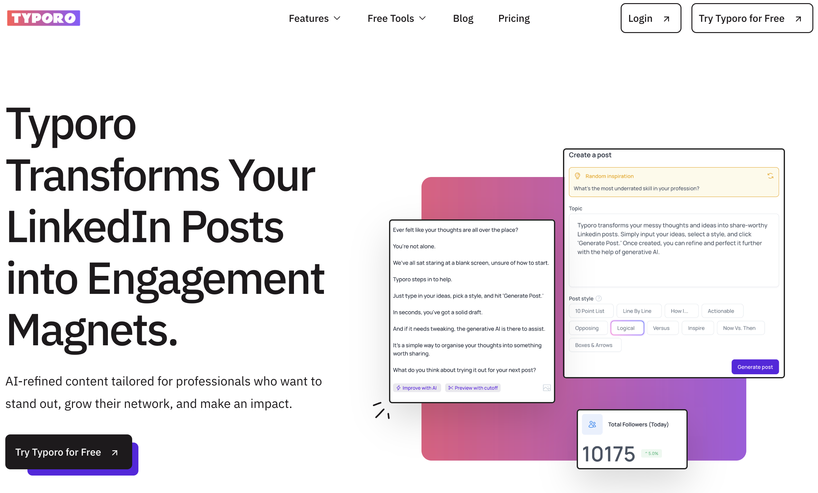 Typoro - Screenshot showing the interface and features of this AI tool