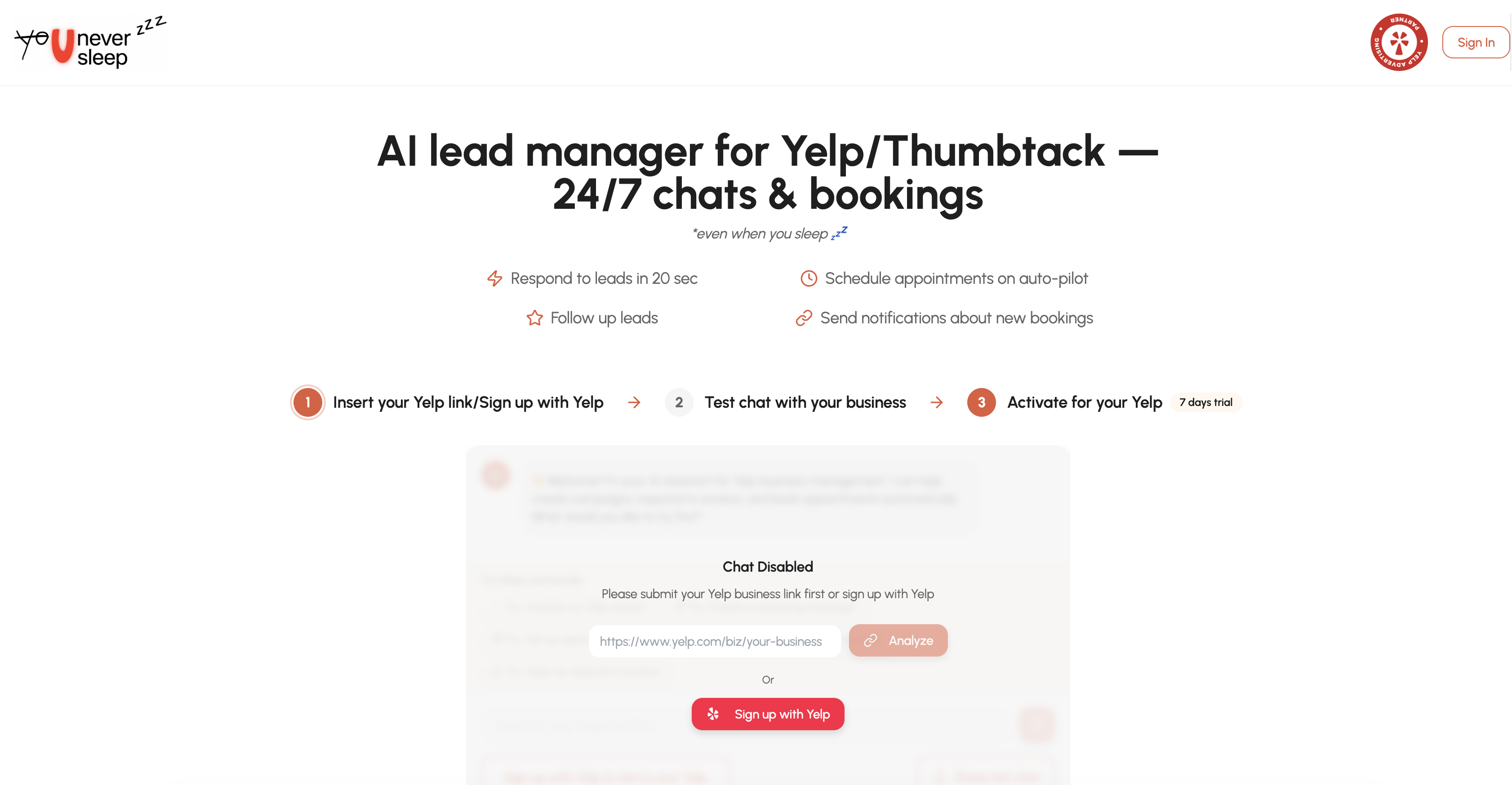 You Never Sleep - Screenshot showing the interface and features of this AI tool