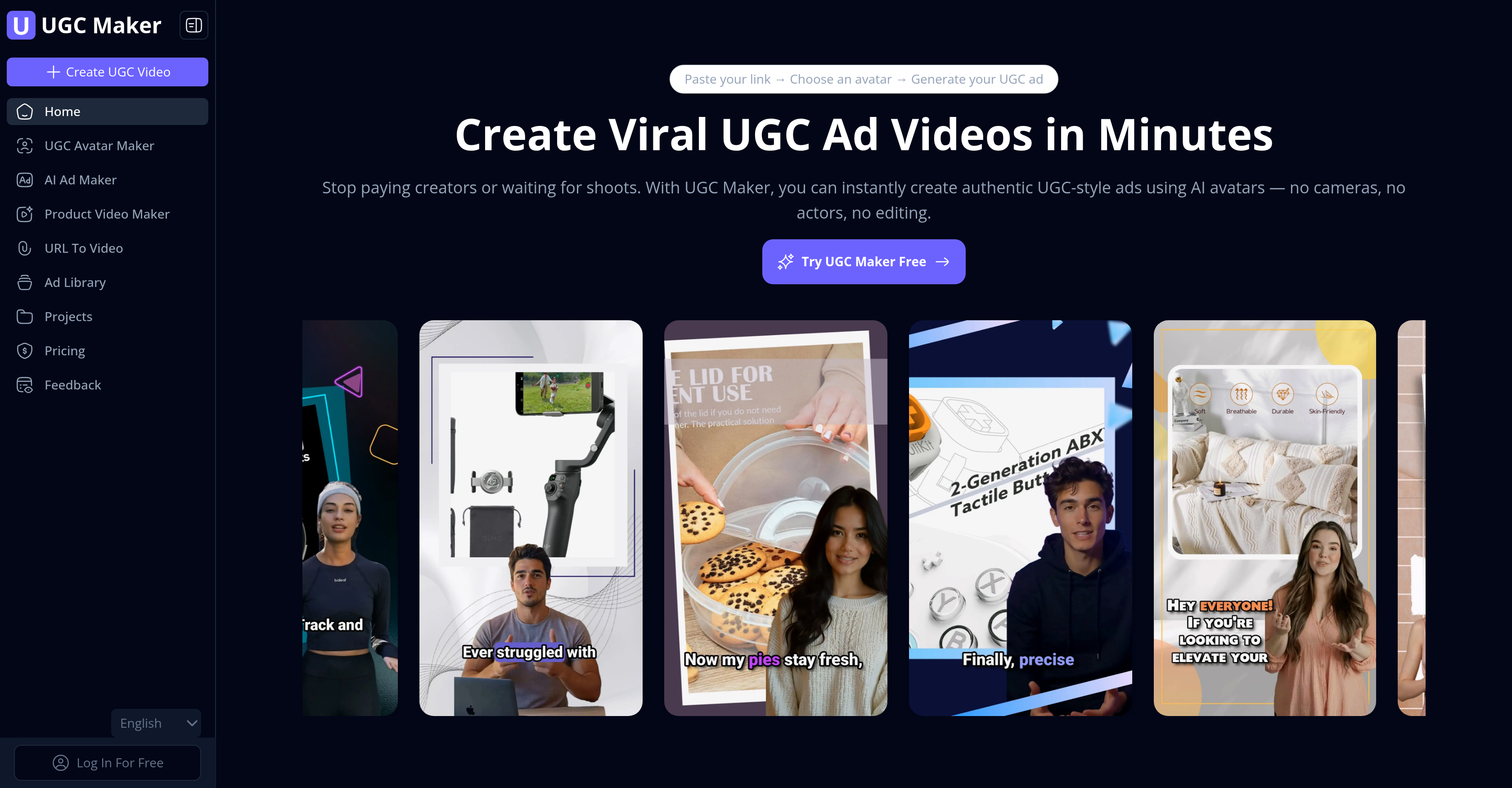 UGC Maker - Screenshot showing the interface and features of this AI tool