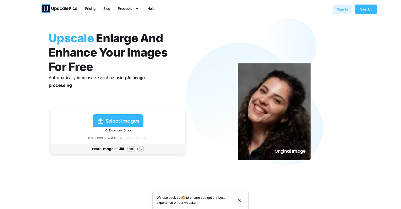 UpscalePics - Screenshot showing the interface and features of this AI tool