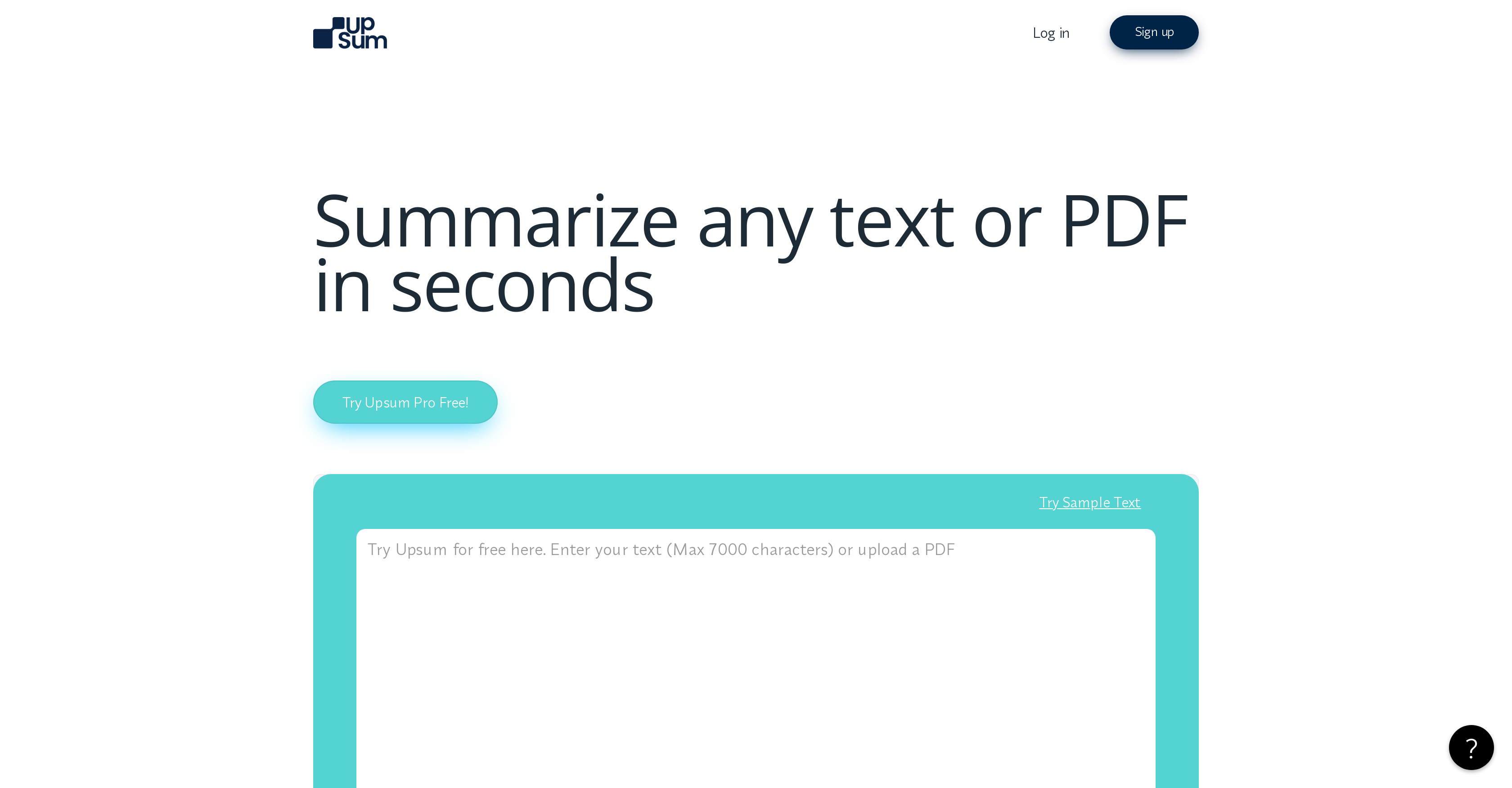 UpSum - Screenshot showing the interface and features of this AI tool