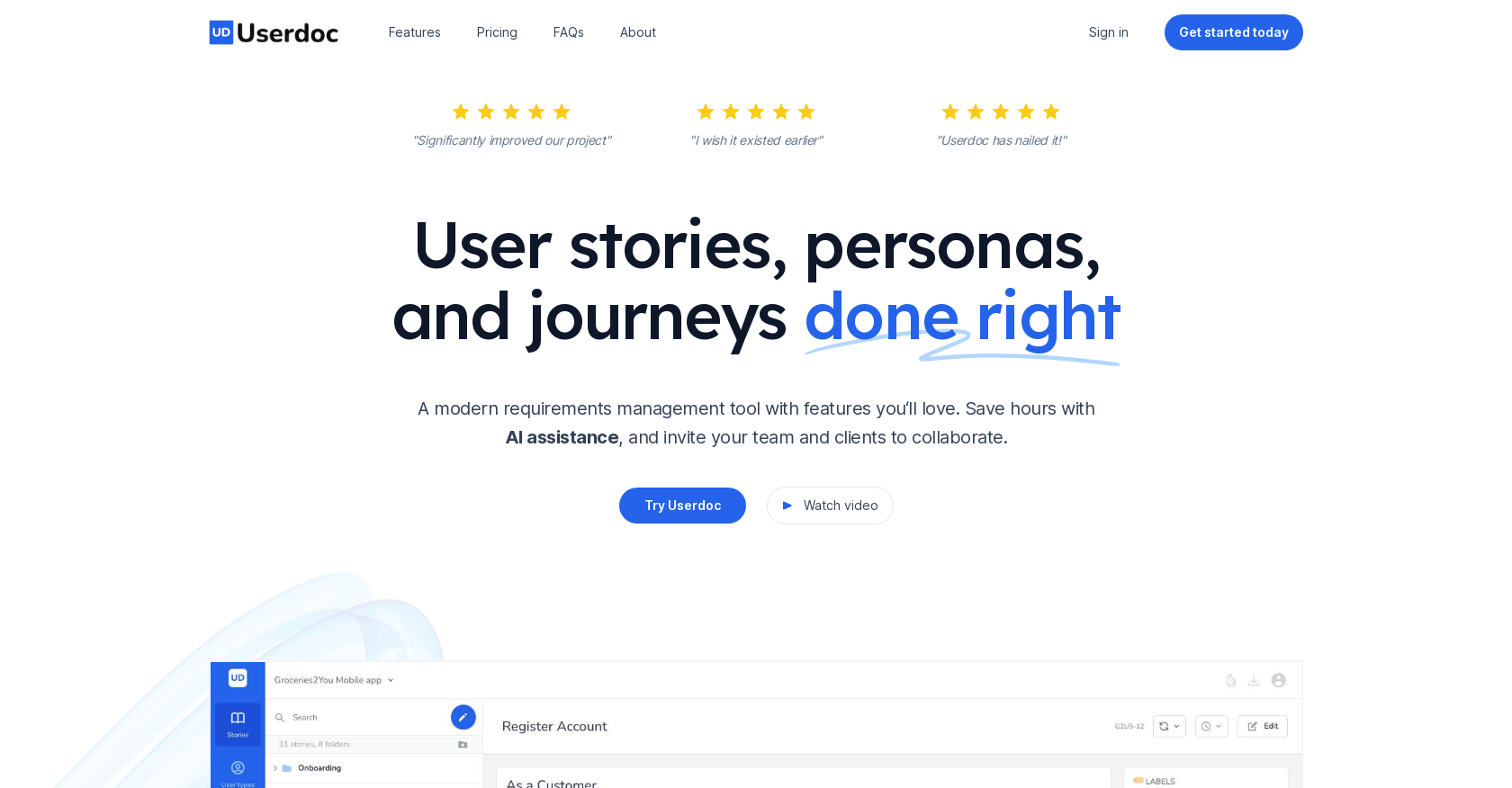 Userdoc - Screenshot showing the interface and features of this AI tool