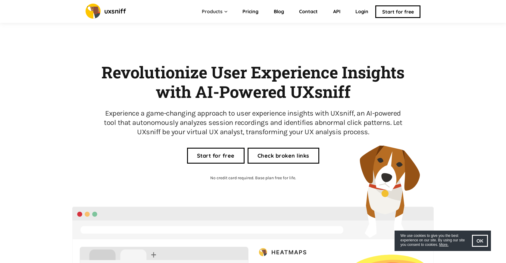 UXSniff - Screenshot showing the interface and features of this AI tool