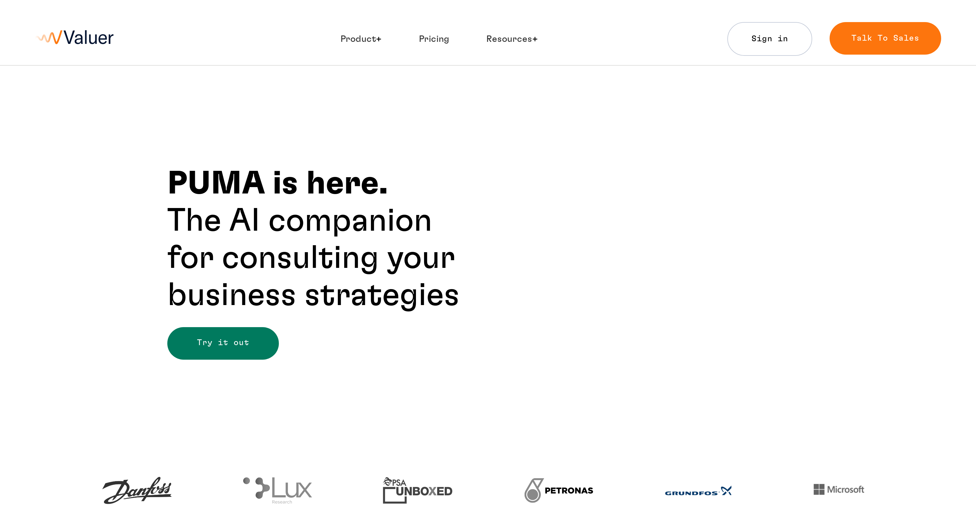 Valuer - Screenshot showing the interface and features of this AI tool