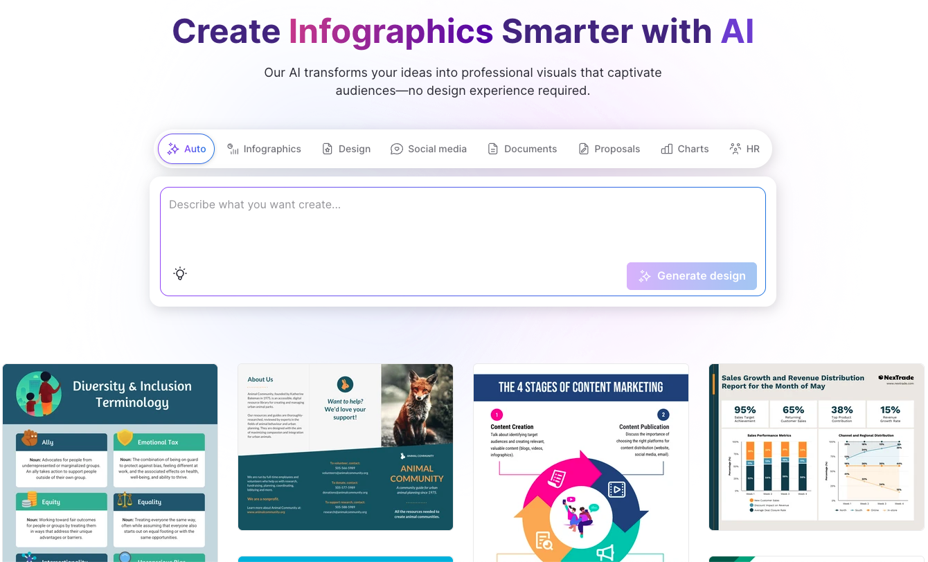 AI Infographic Generator - Screenshot showing the interface and features of this AI tool