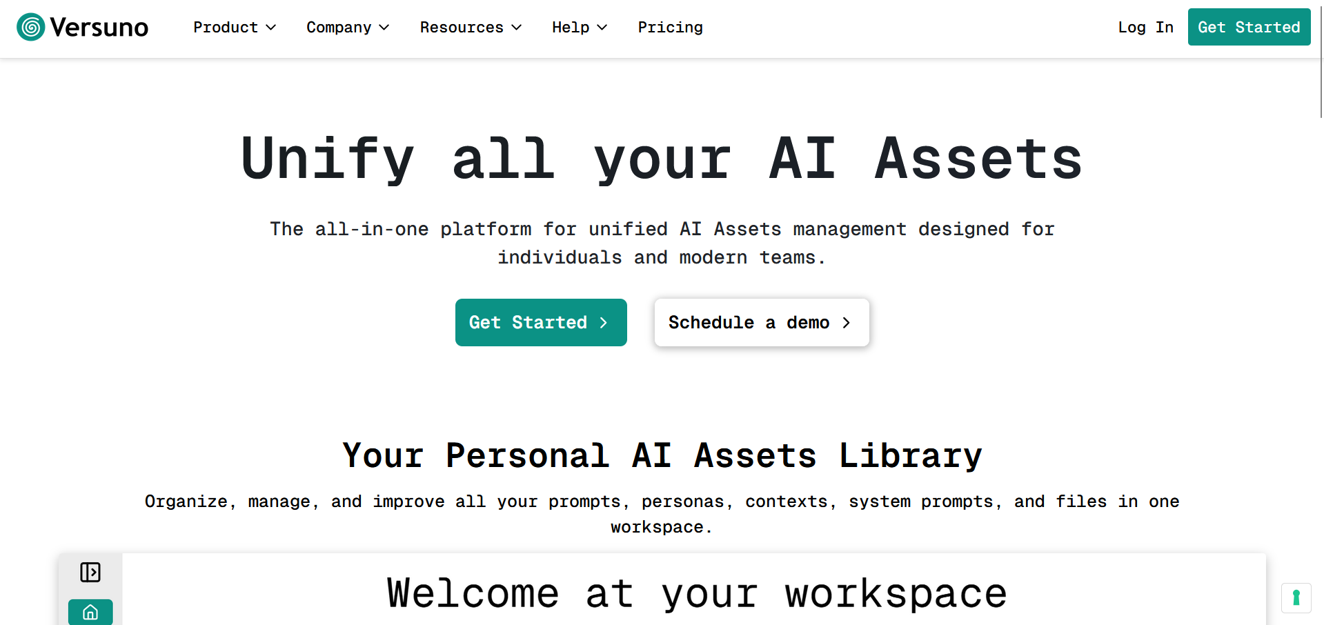 Versuno - Screenshot showing the interface and features of this AI tool