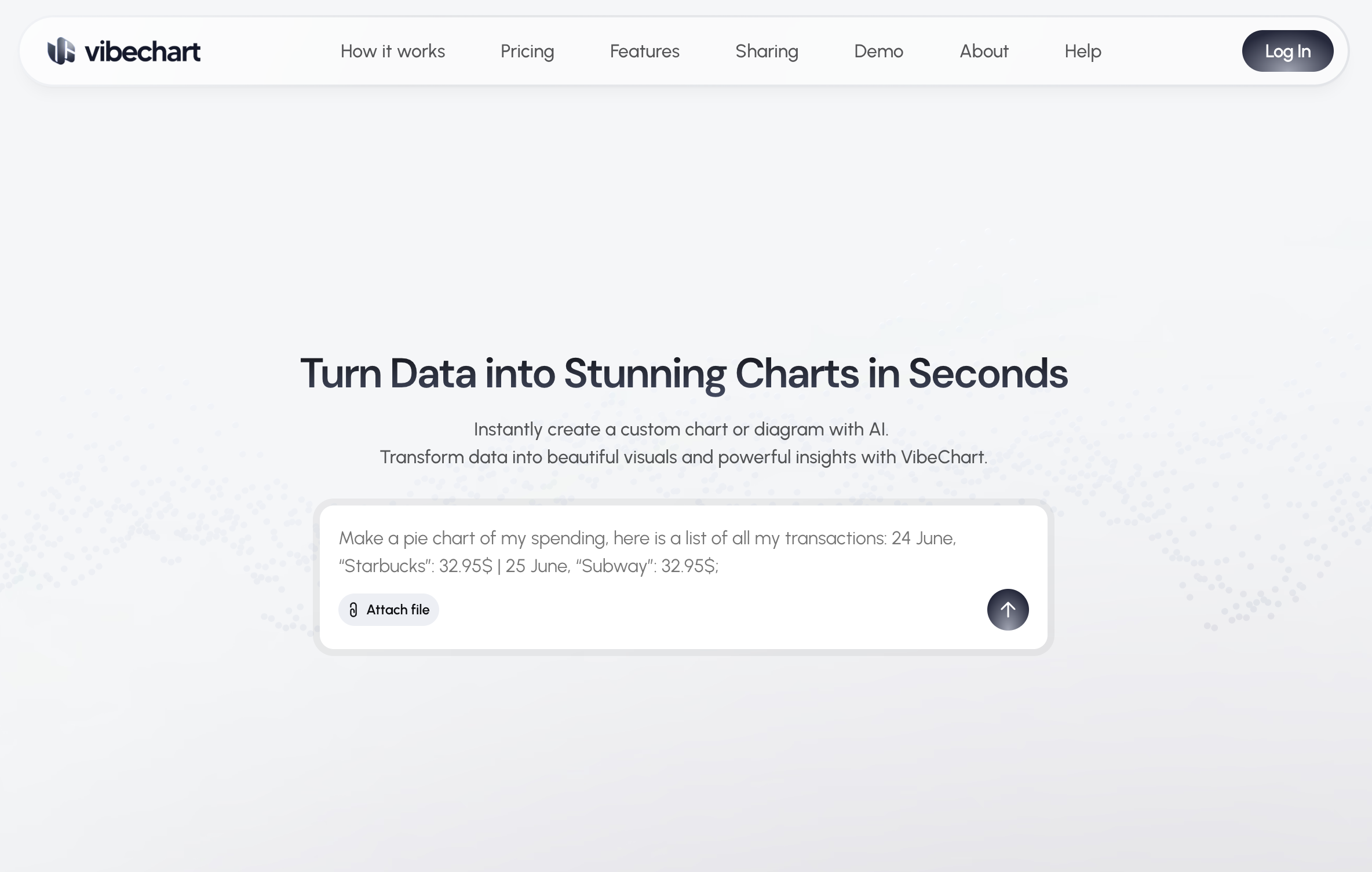 VibeChart - Screenshot showing the interface and features of this AI tool