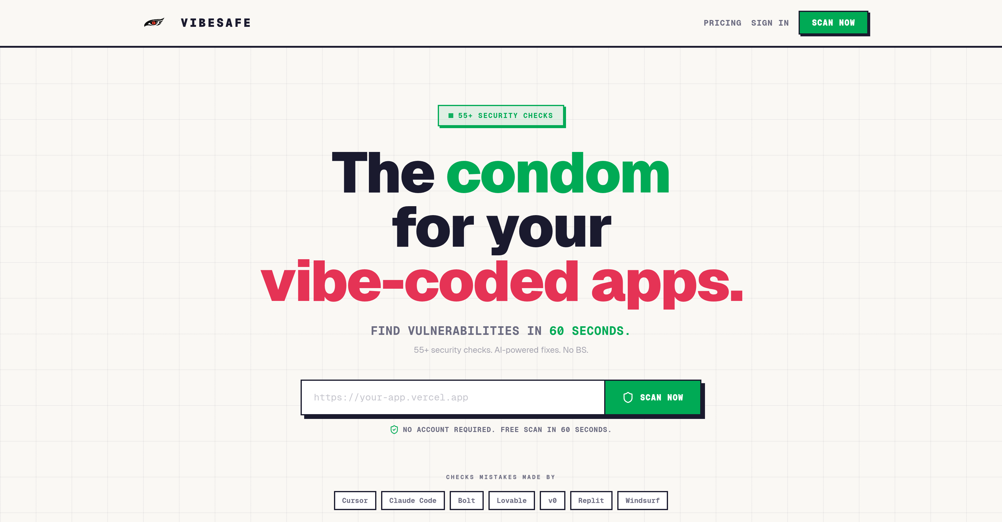 VibeSafe - Screenshot showing the interface and features of this AI tool