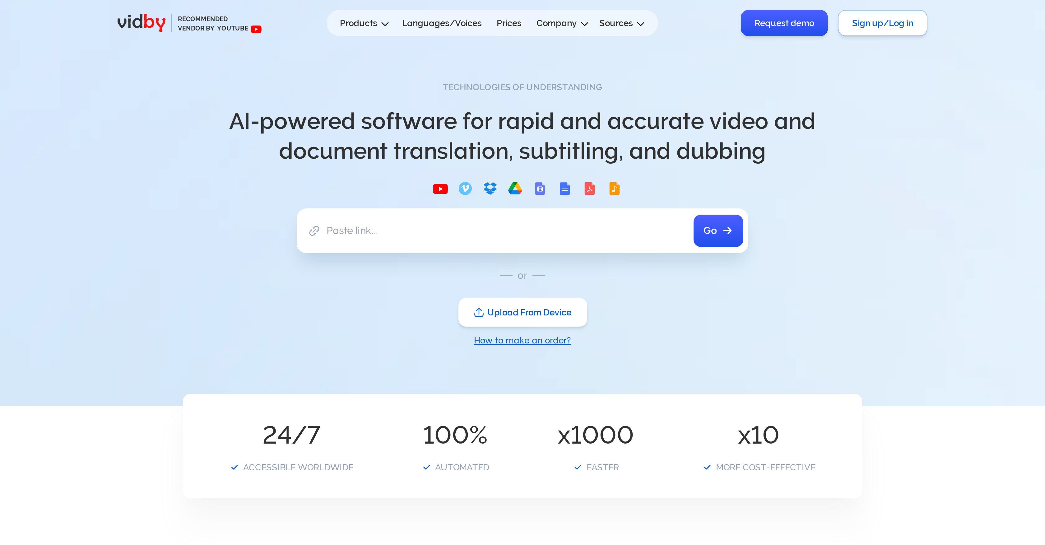 Vidby - Screenshot showing the interface and features of this AI tool