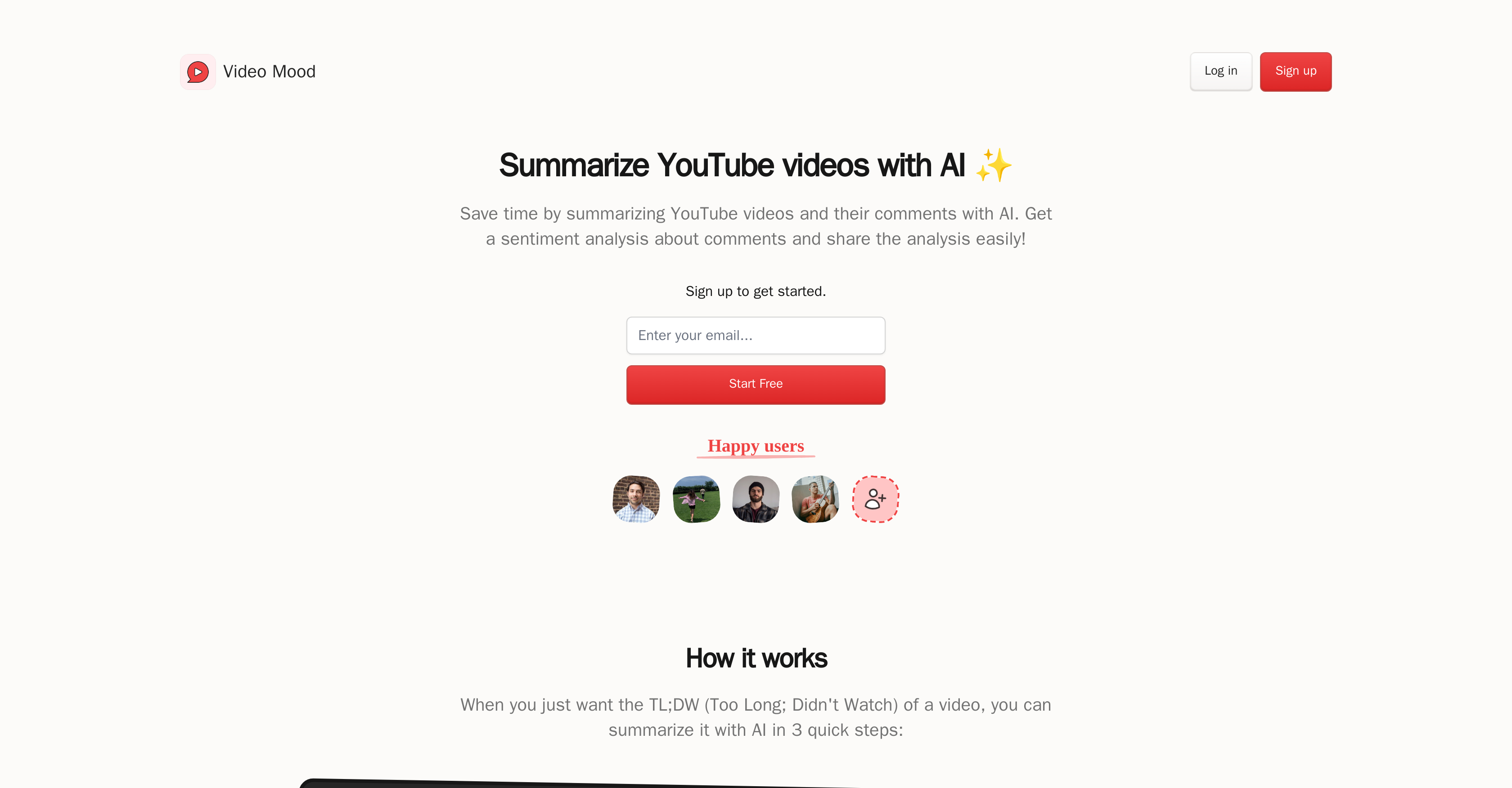 Video Mood - Screenshot showing the interface and features of this AI tool
