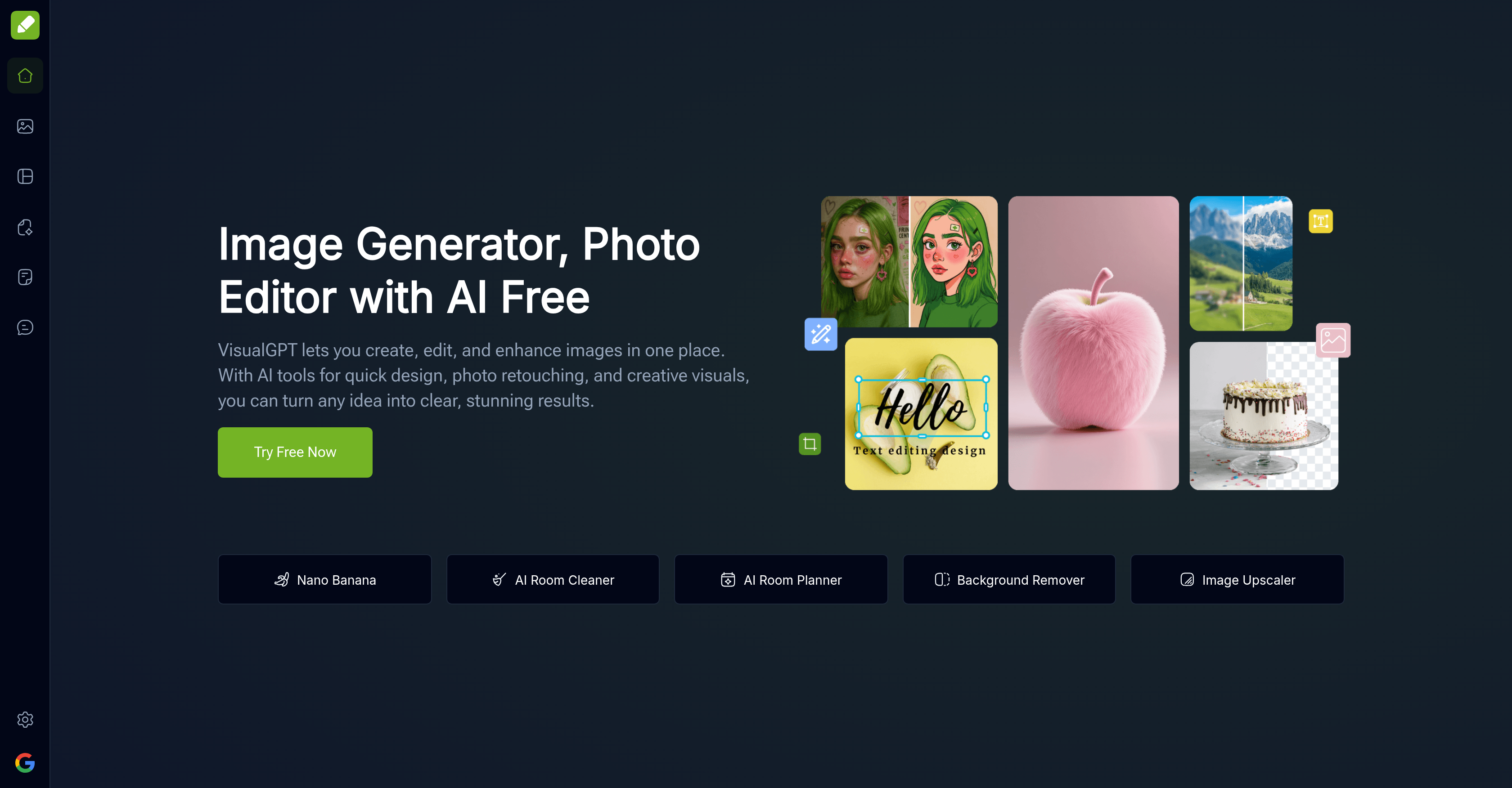 VisualGPT - Screenshot showing the interface and features of this AI tool