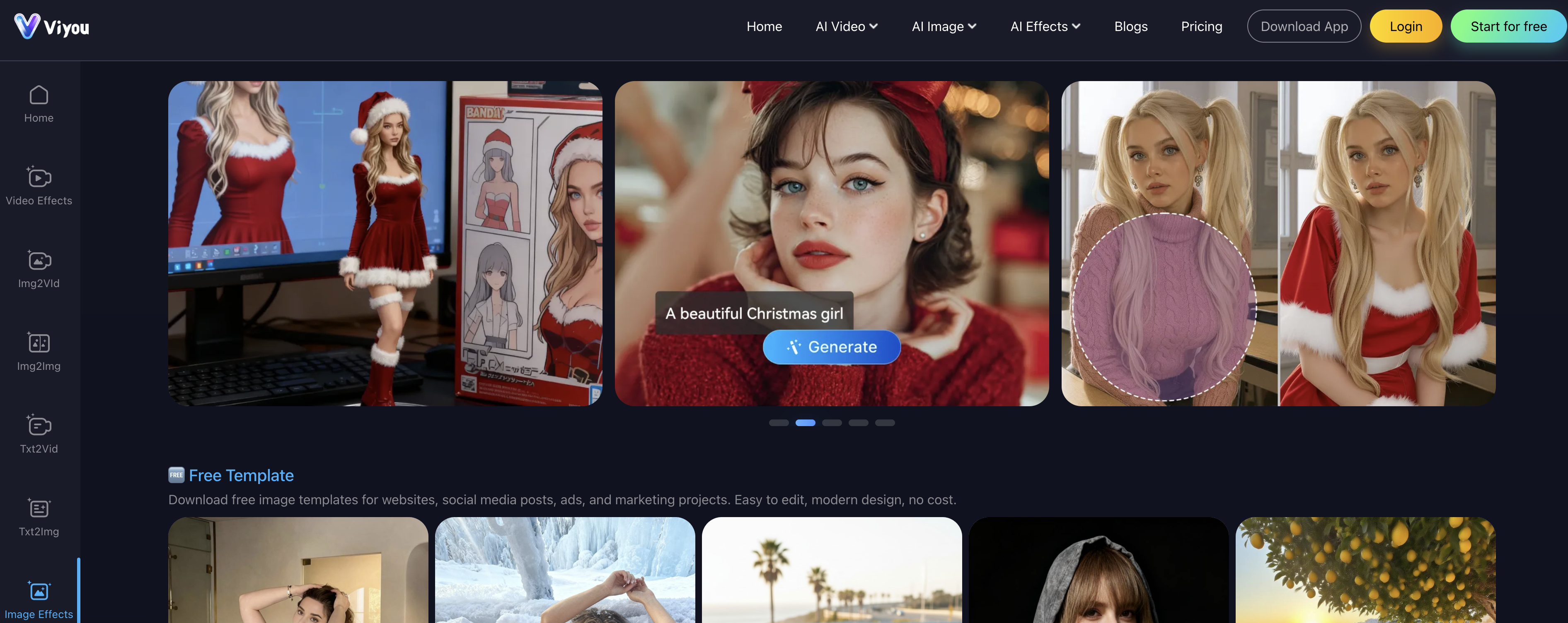 Viyou AI Image Generator - Screenshot showing the interface and features of this AI tool