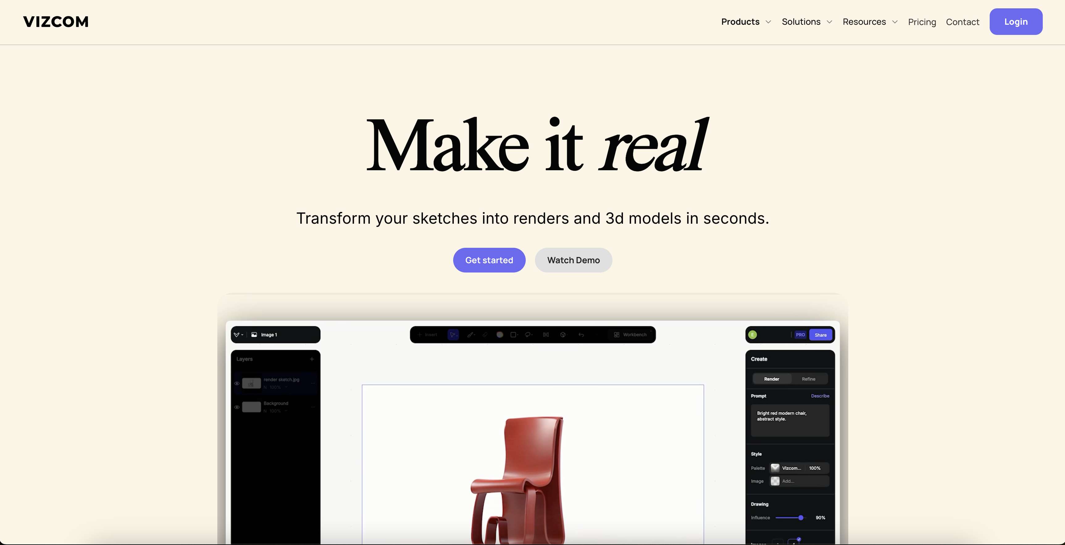 Vizcom AI - Screenshot showing the interface and features of this AI tool