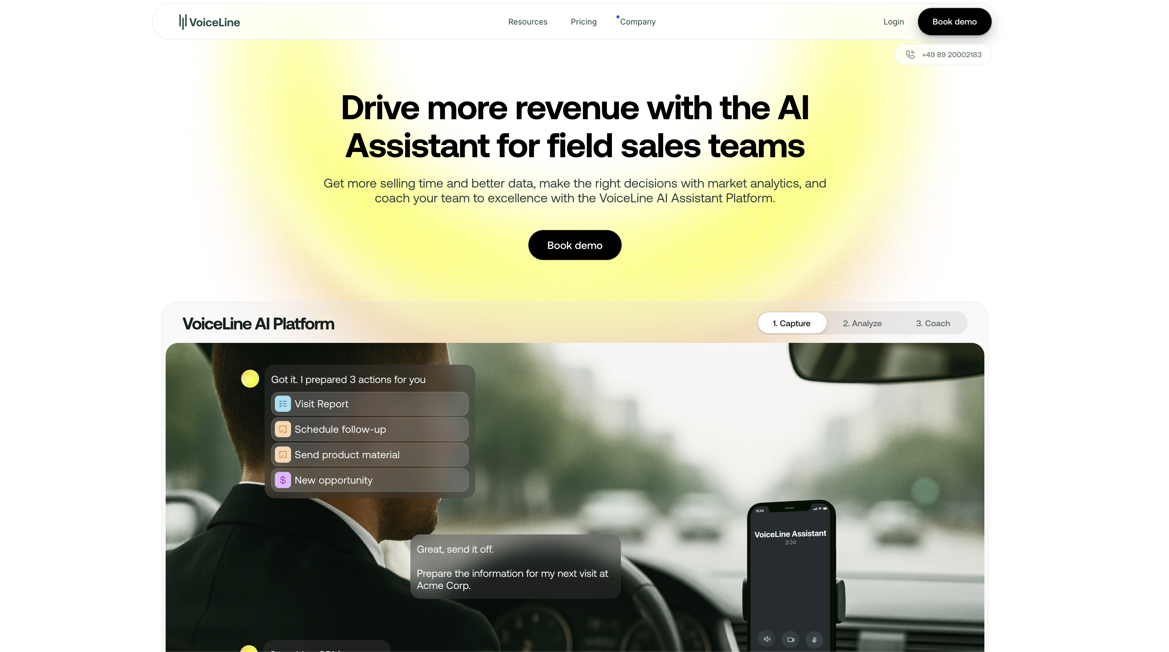 VoiceLine - Screenshot showing the interface and features of this AI tool
