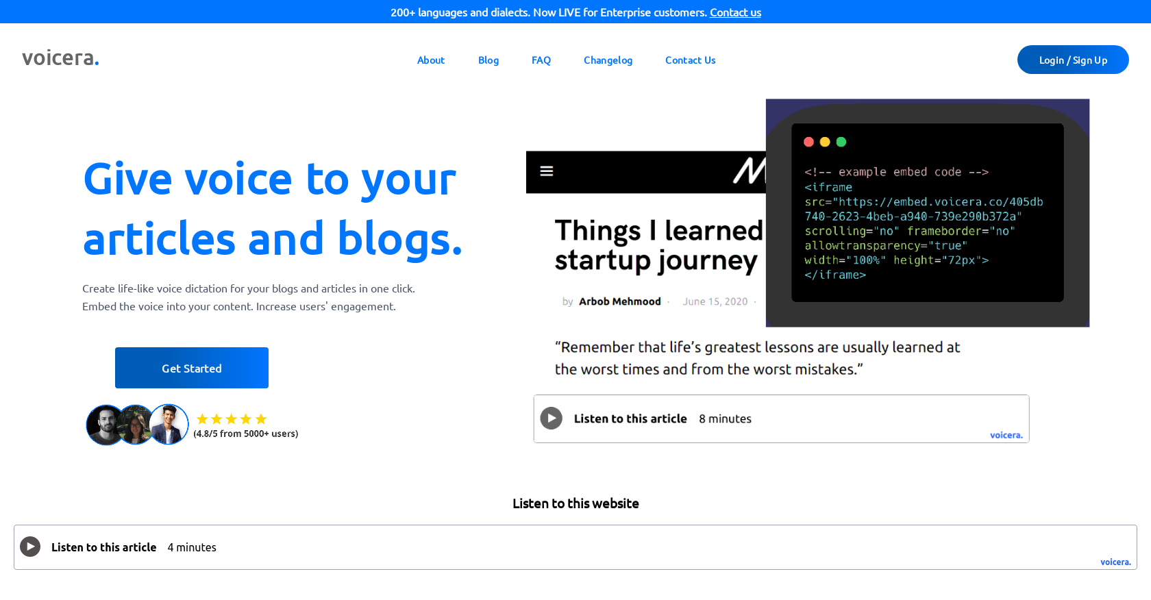 Voicera - Screenshot showing the interface and features of this AI tool
