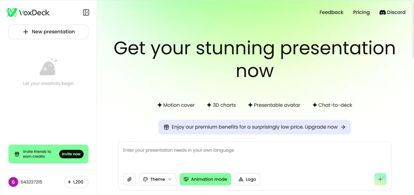 VoxDeck - Screenshot showing the interface and features of this AI tool