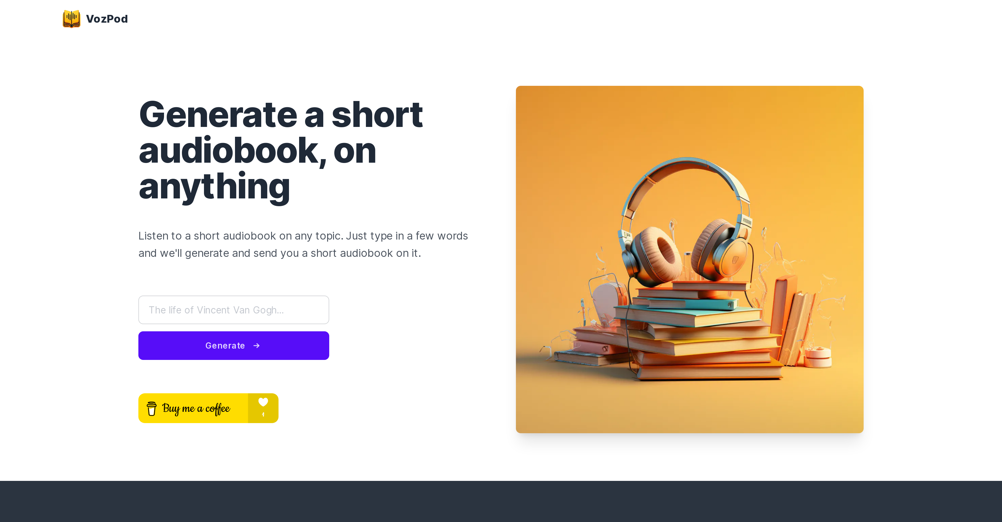 VozPod - Screenshot showing the interface and features of this AI tool