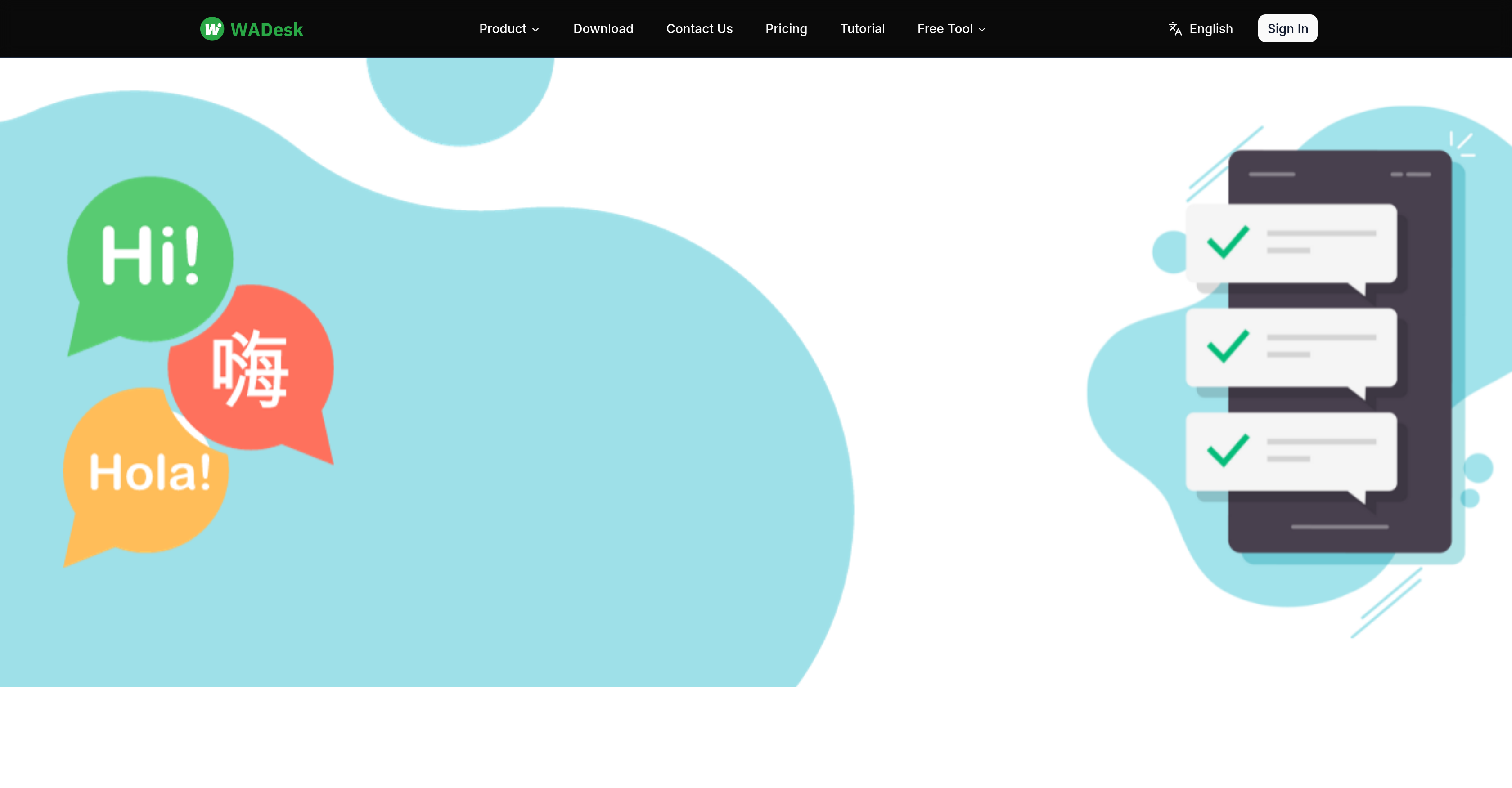 WADesk - Screenshot showing the interface and features of this AI tool