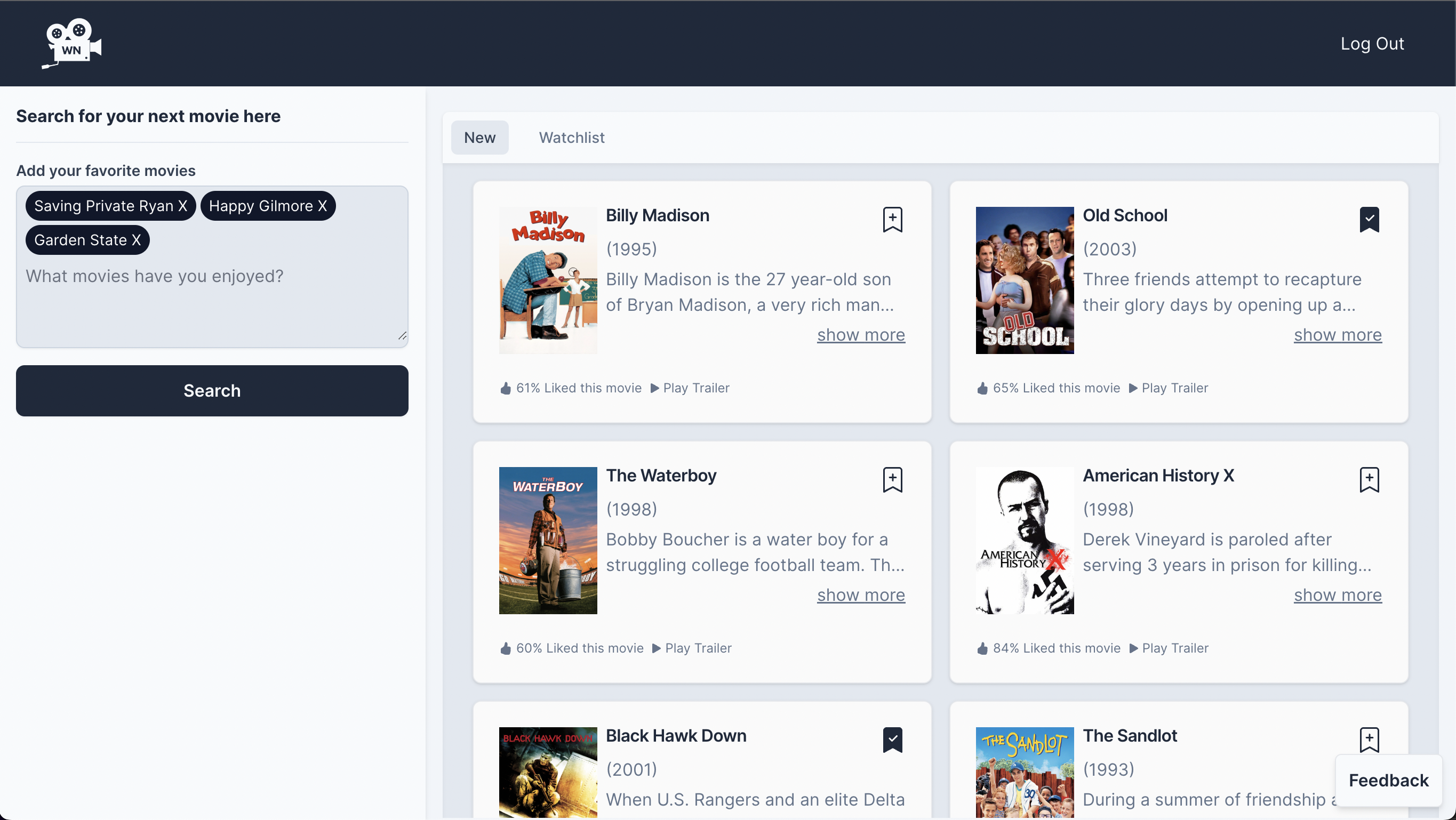 WatchNow AI - Screenshot showing the interface and features of this AI tool