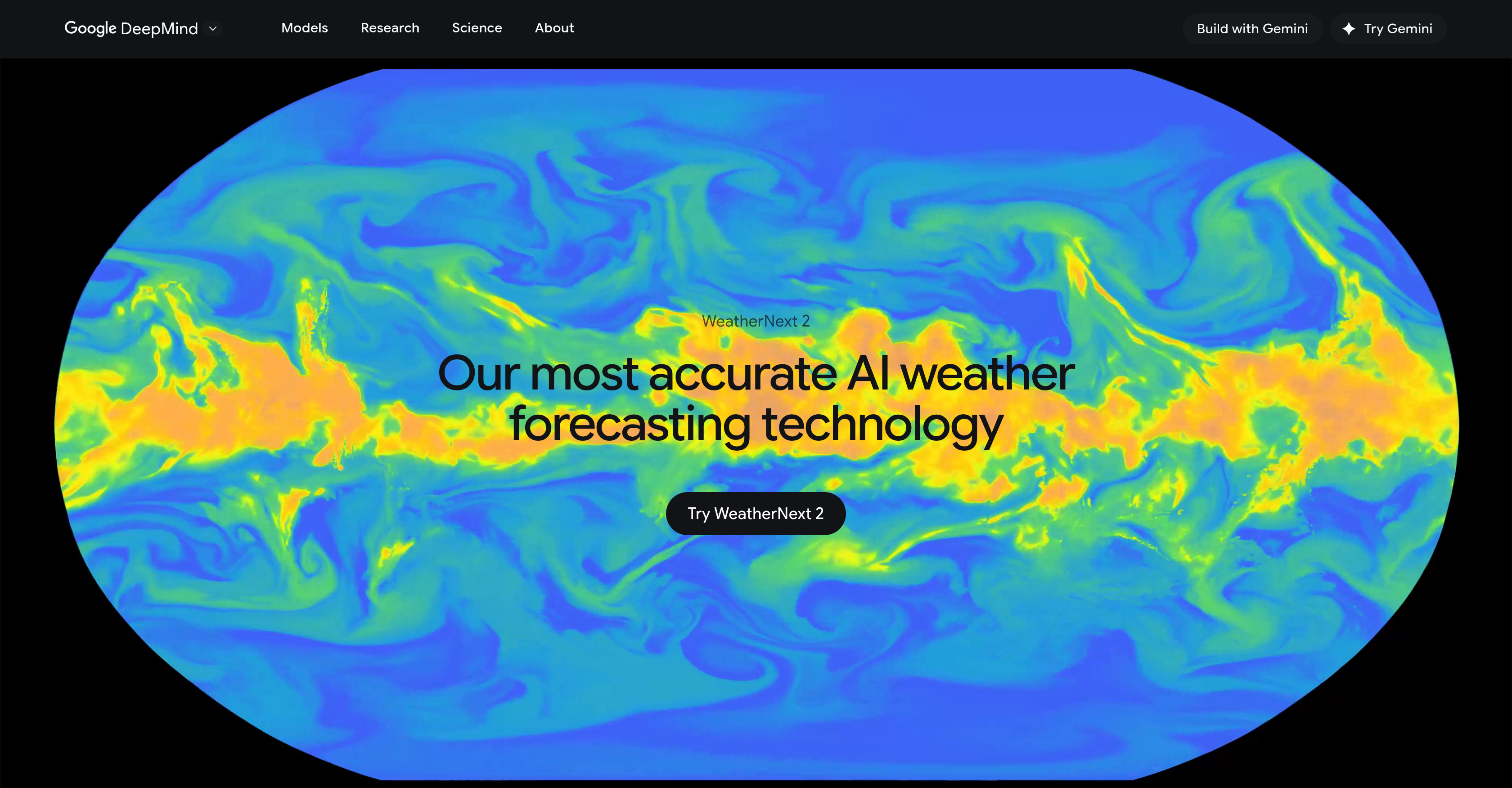 WeatherNext - Screenshot showing the interface and features of this AI tool