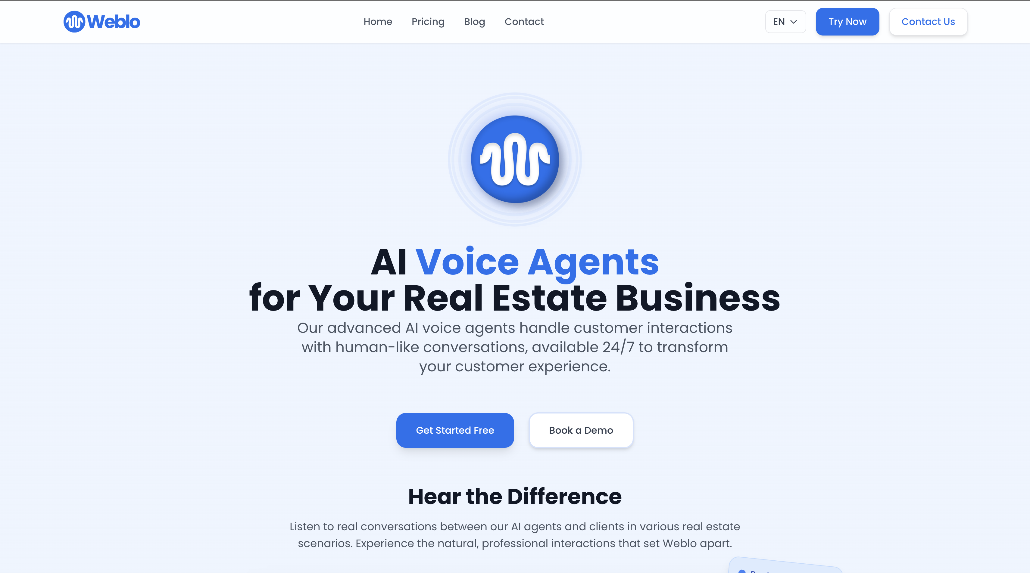 Weblo AI - Screenshot showing the interface and features of this AI tool